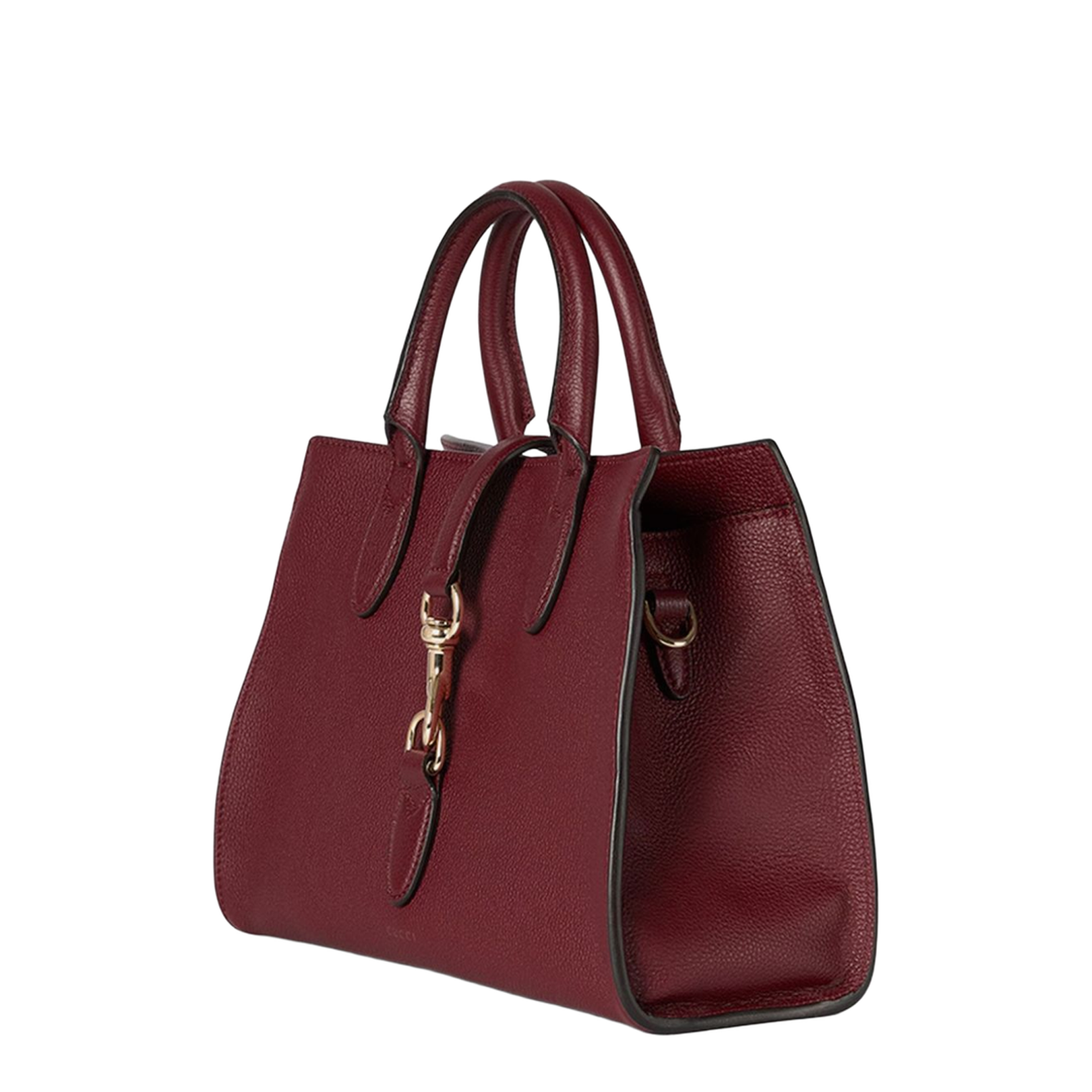 Softbit Medium Leather Top Handle Bag - Burgundy - Image 2