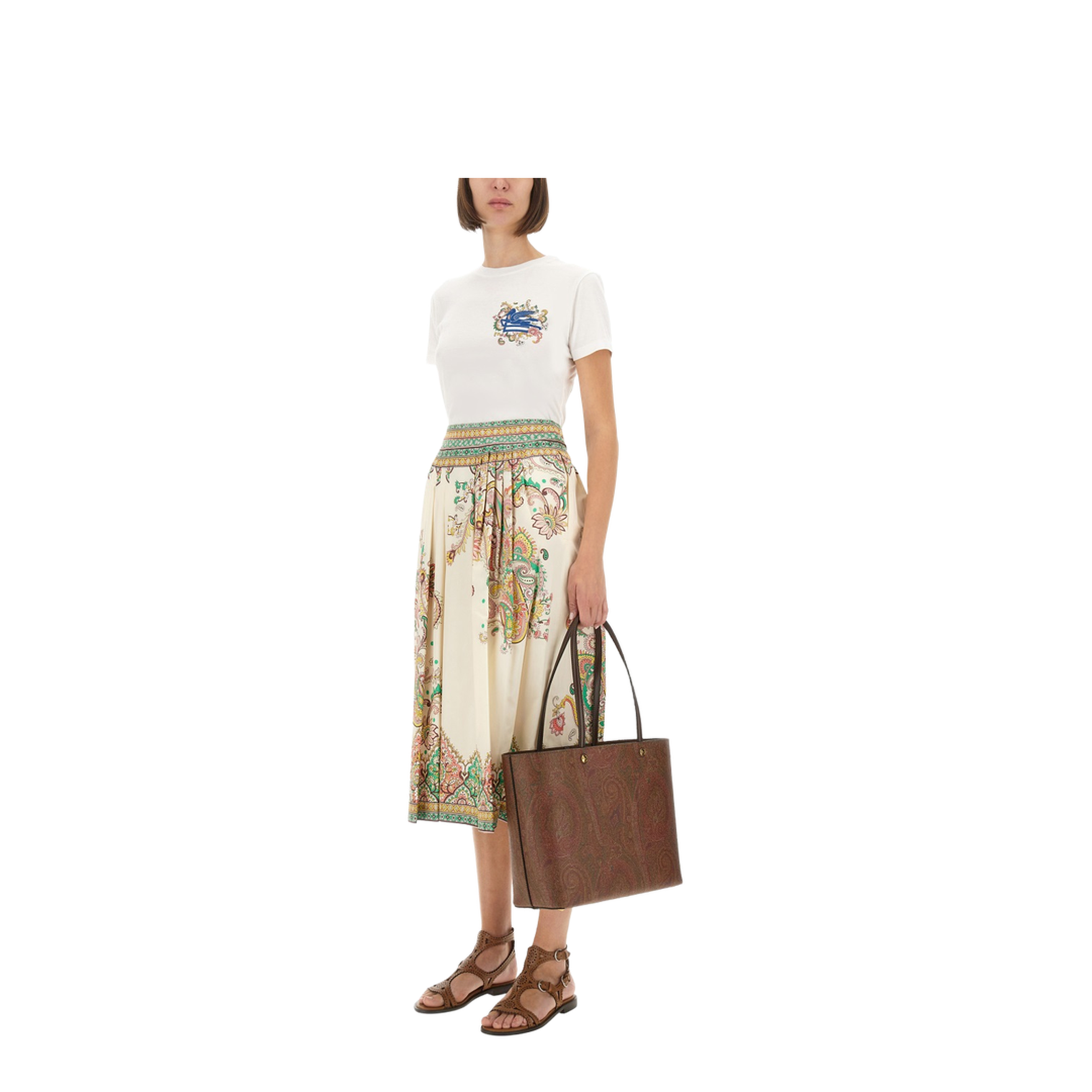 Paisley Floral Print Midi Skirts - Image 2