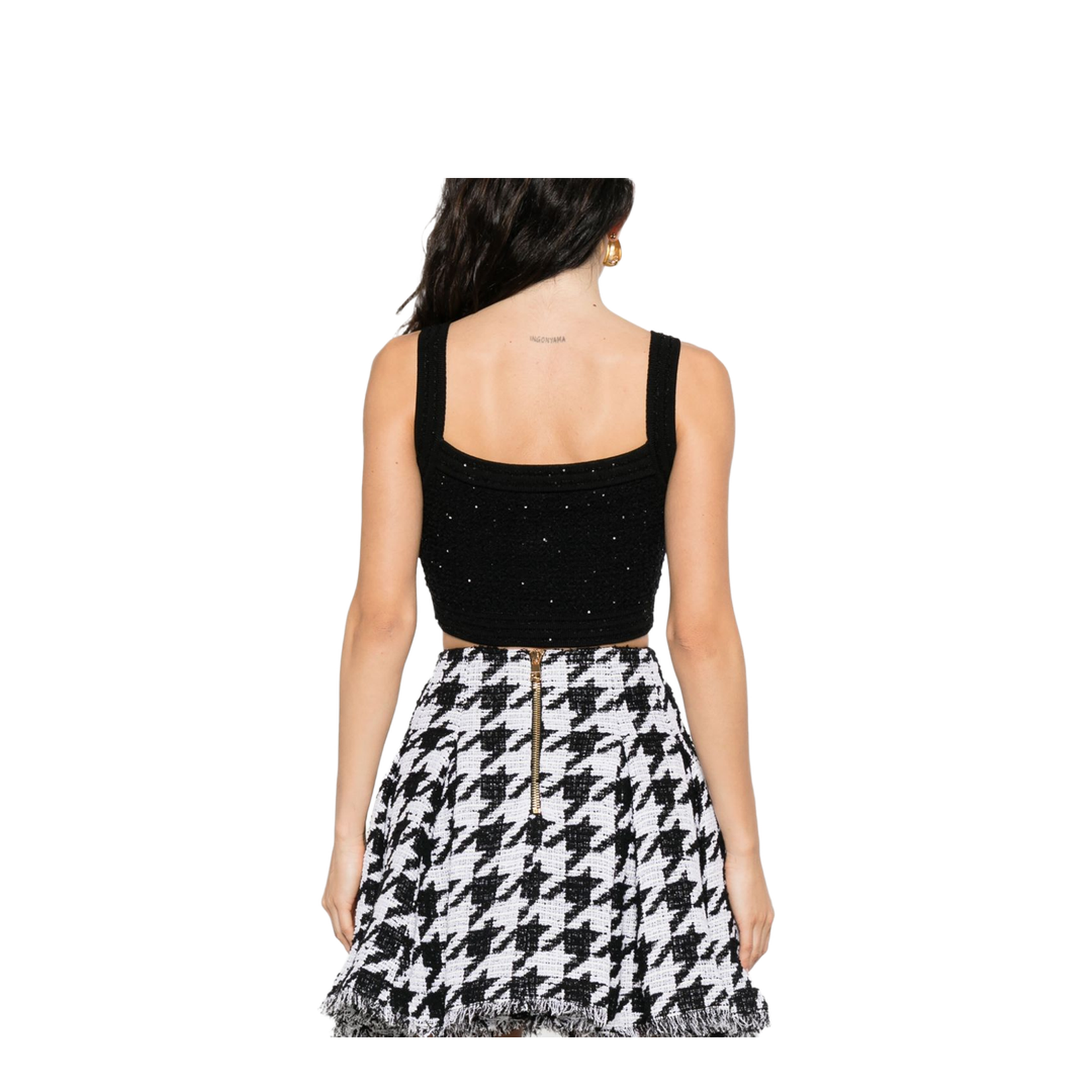 Tweed Top - Black - Image 3