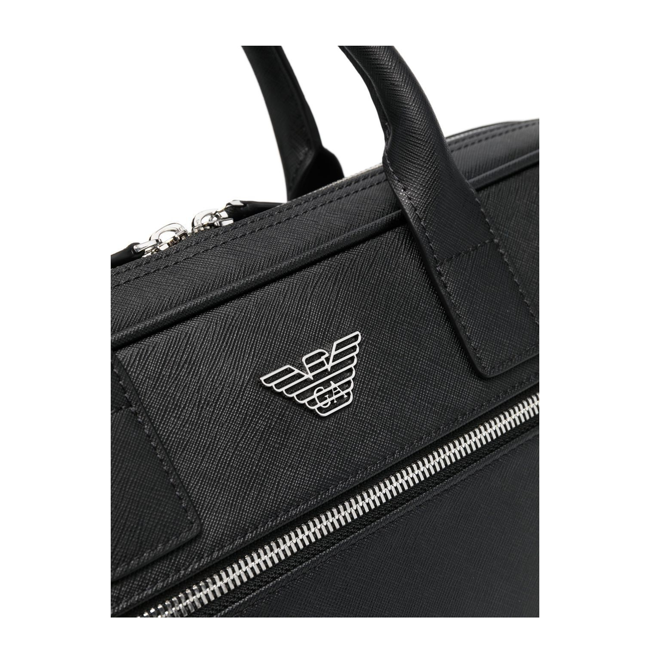 ASV Regenerated Saffiano Leather Business Bag - Black - Image 5