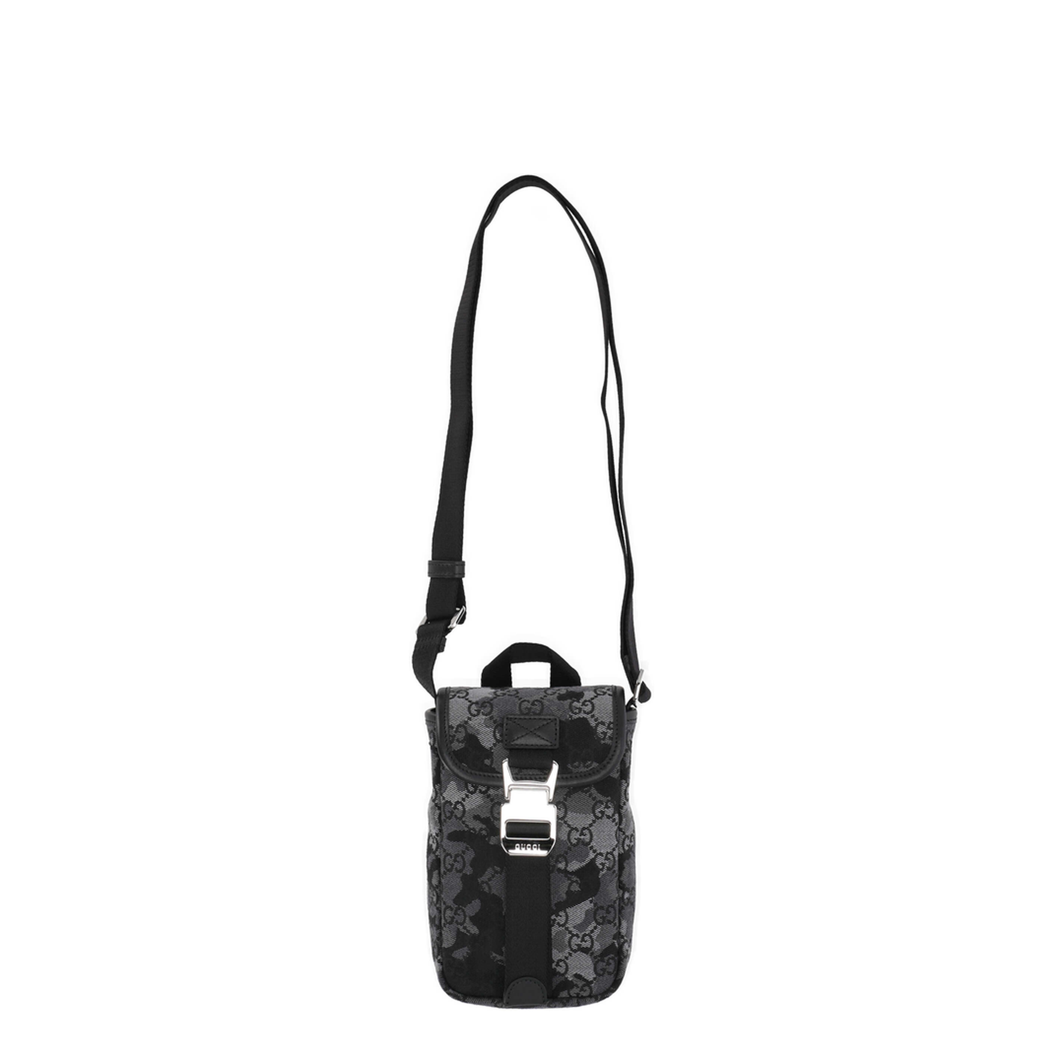 GG Canvas Mini Canvas Crossbody - Black/Grey Camouflage - Image 1