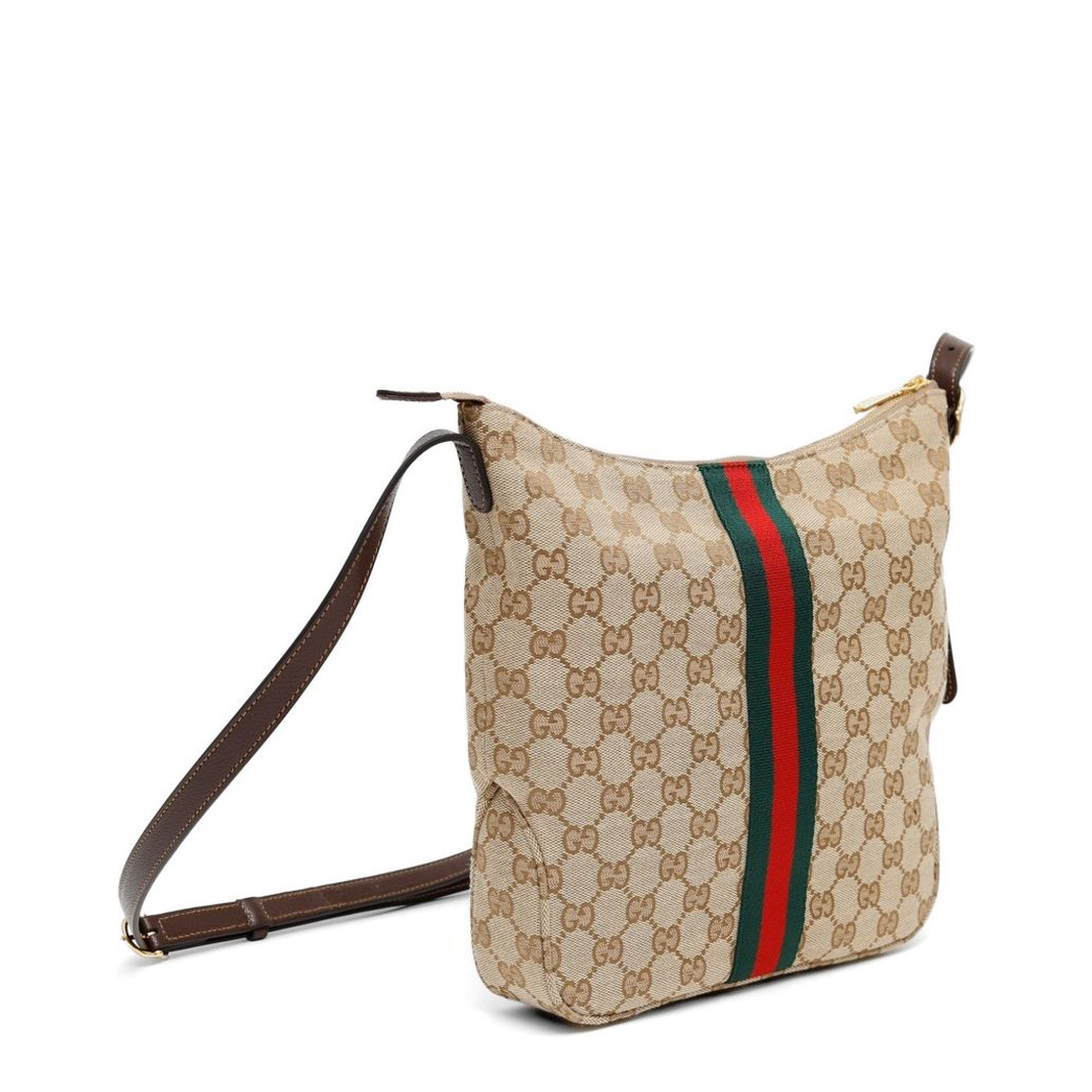 Lunetta Medium Canvas Crossbody - Sand and Brown GG Canvas - Image 2