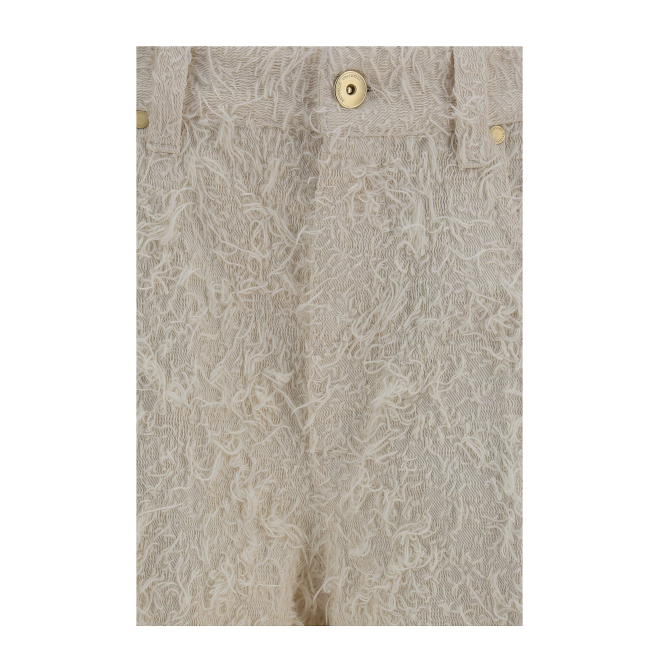 Square-leg Dyed Furry Pants with Monili - Image 3