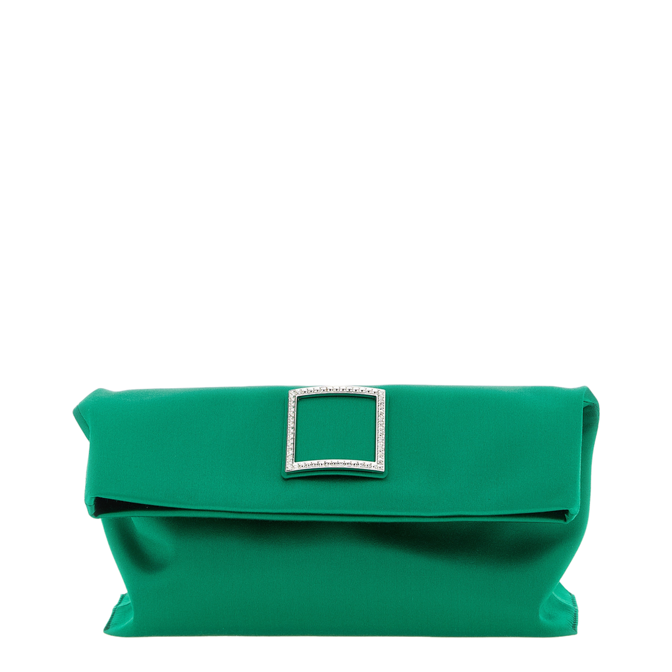 Trompette Clutch Satin Green - Image 1