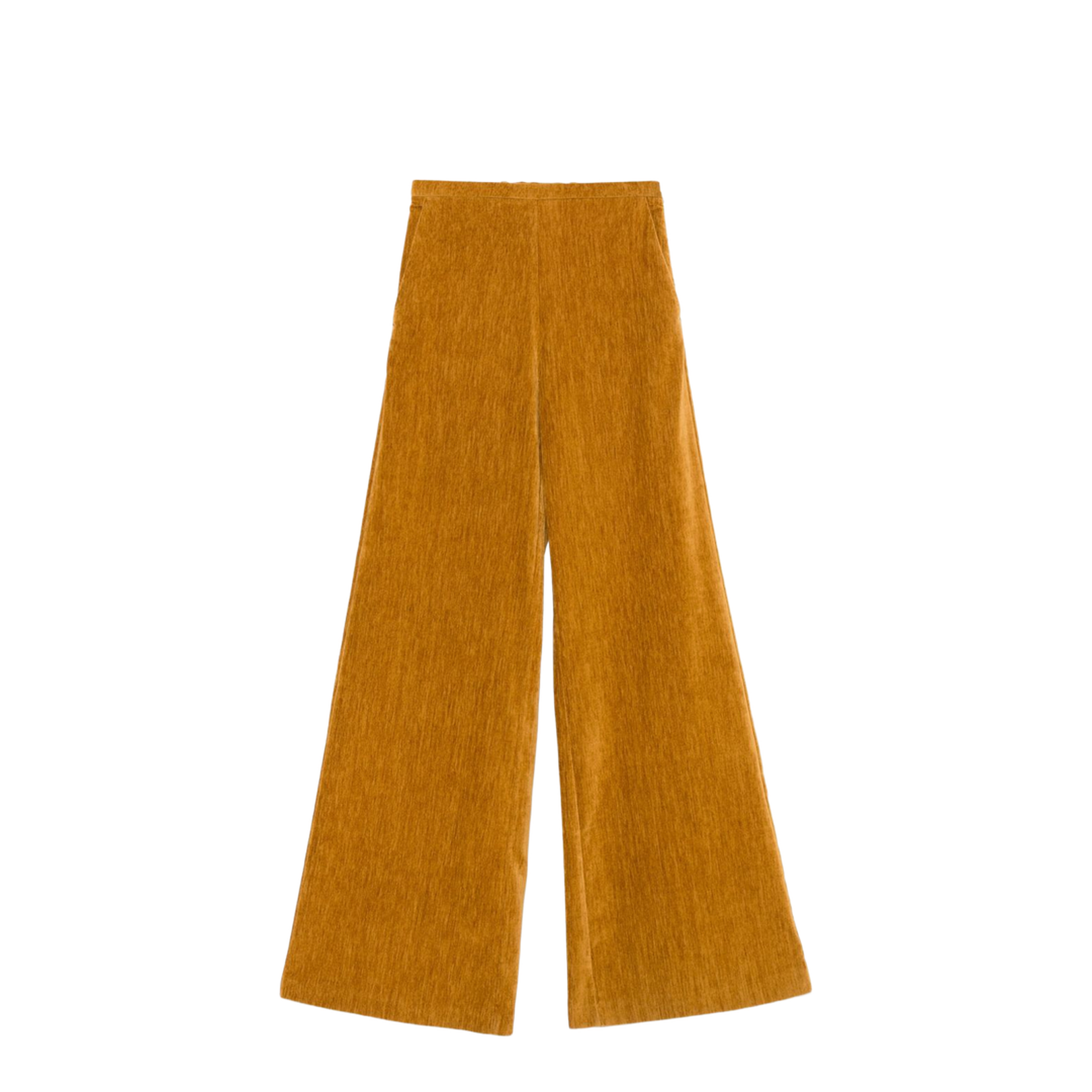 Velvet High-Waisted Trousers - Image 1