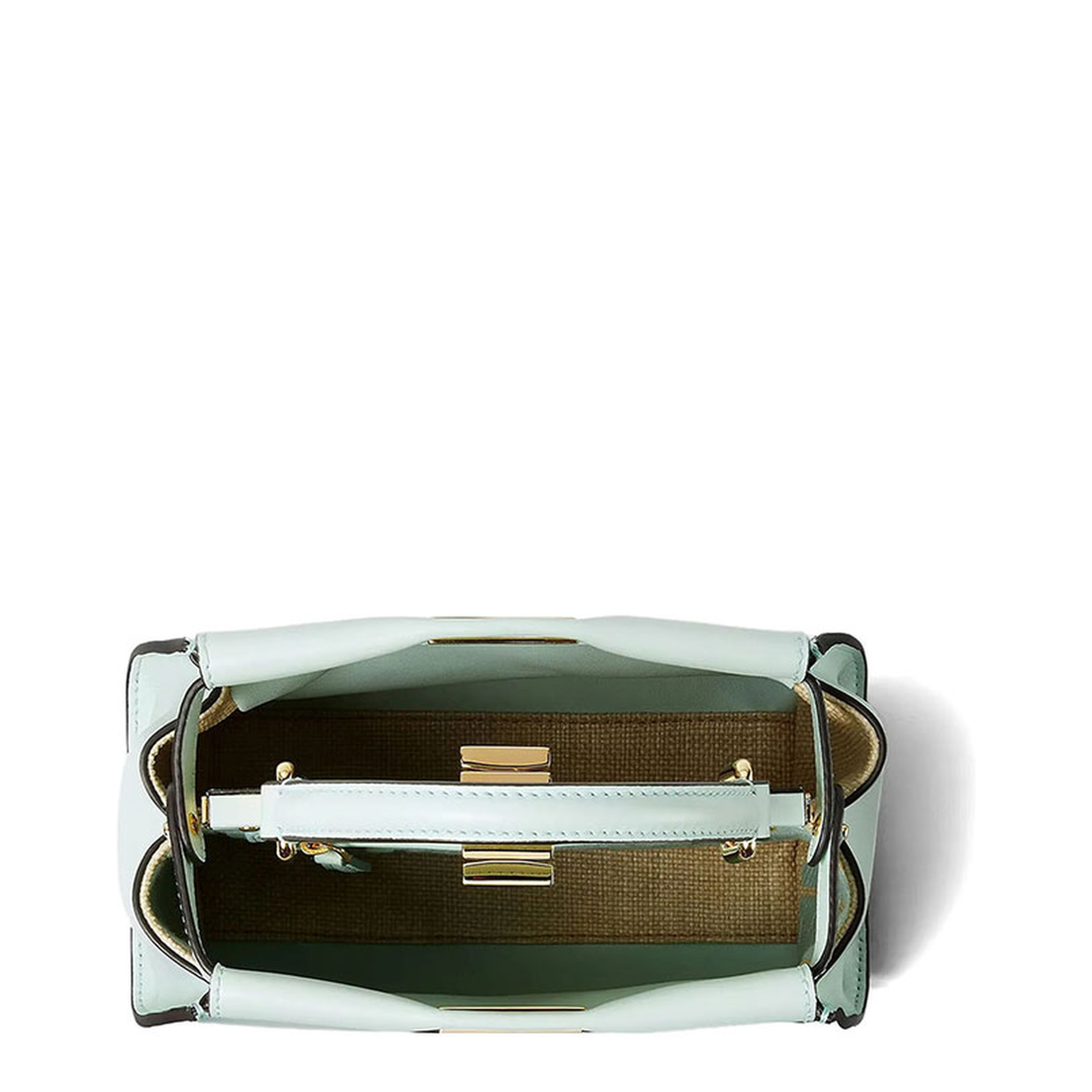 Peekaboo Mini Calfskin Top Handle Bag - Light Green - Image 3