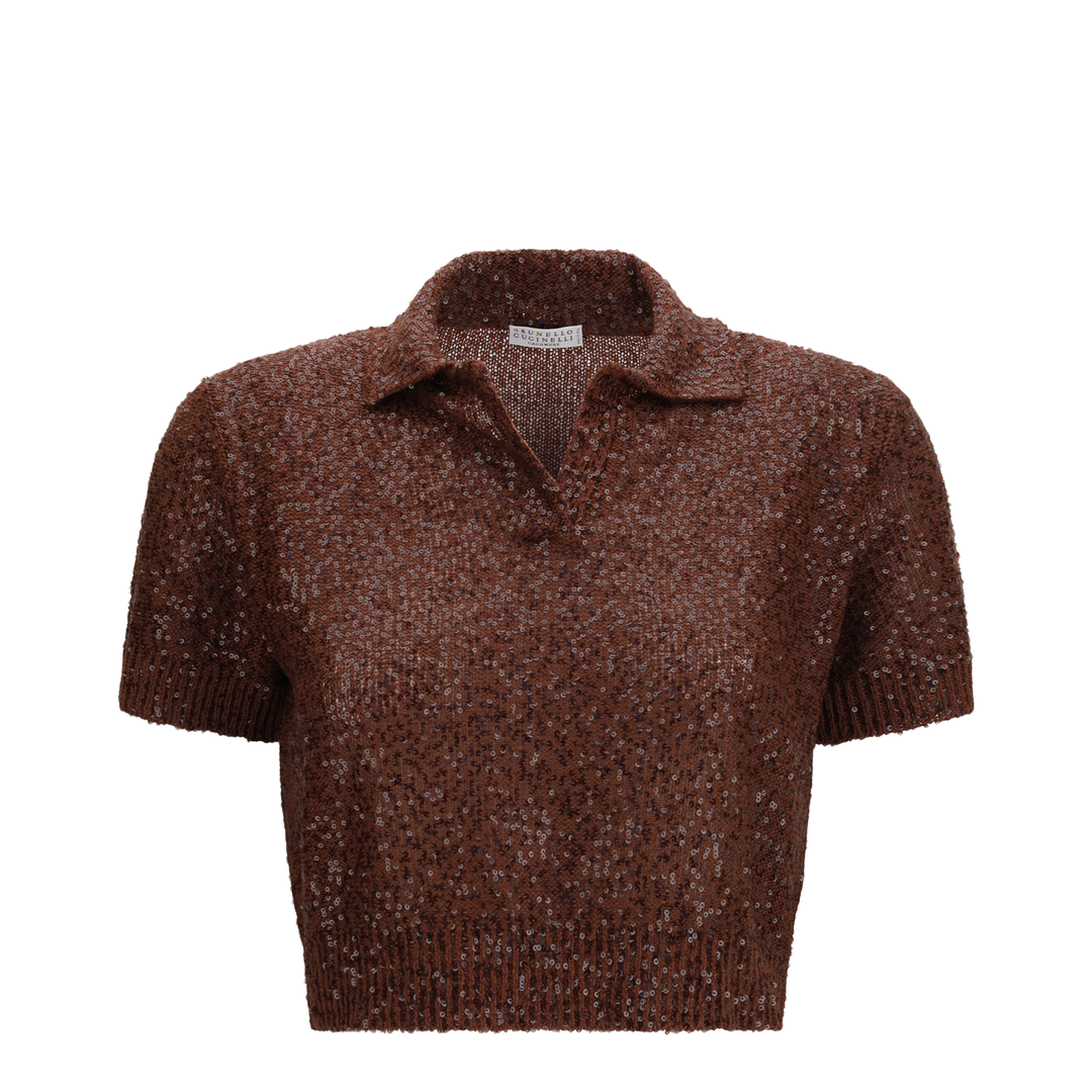 Linen Cashmere Silk Top with Sequins - Image 1