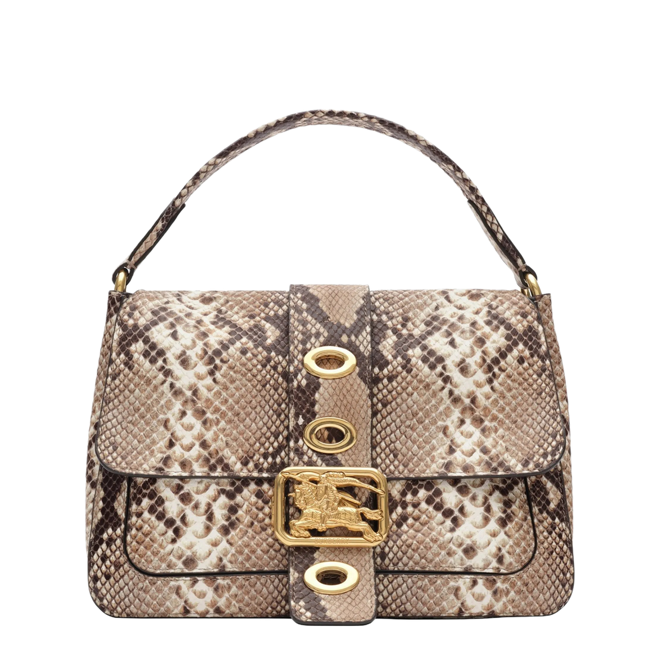 Rider Small Calfskin Shoulder Bag - Natural Beige/Dark Brown - Image 1