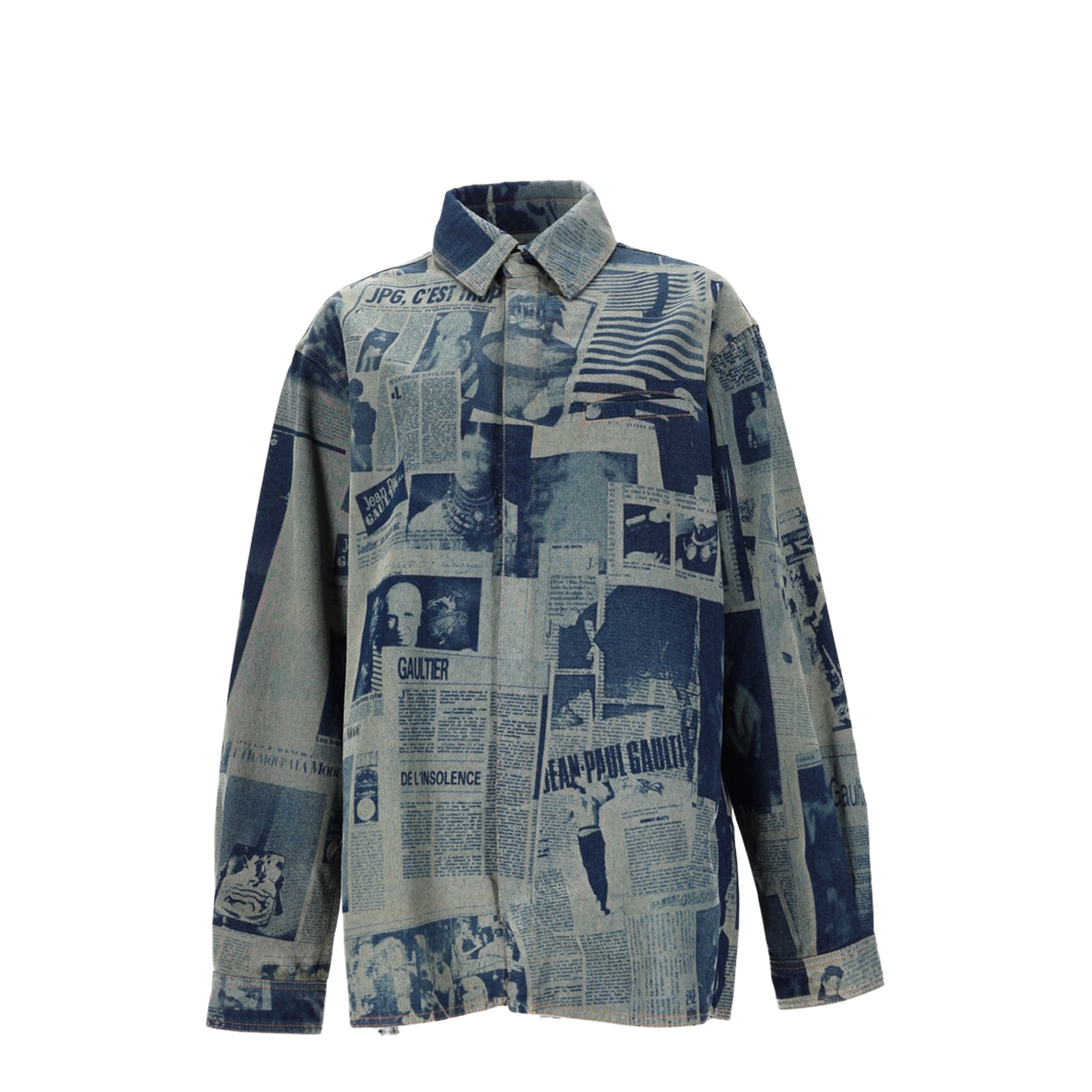 Shirt with Newspaper Print - Image 1
