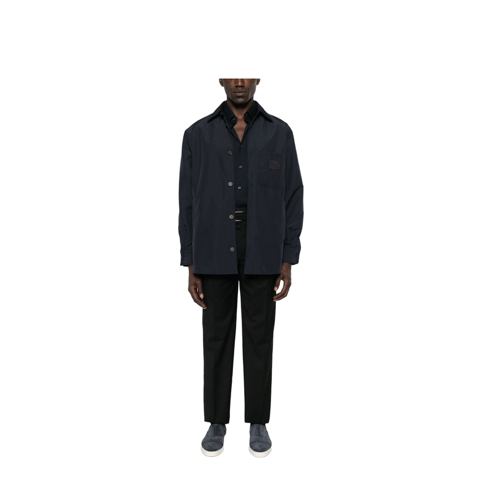Nylon Shirt Jacket with Patch Pocket - Image 5