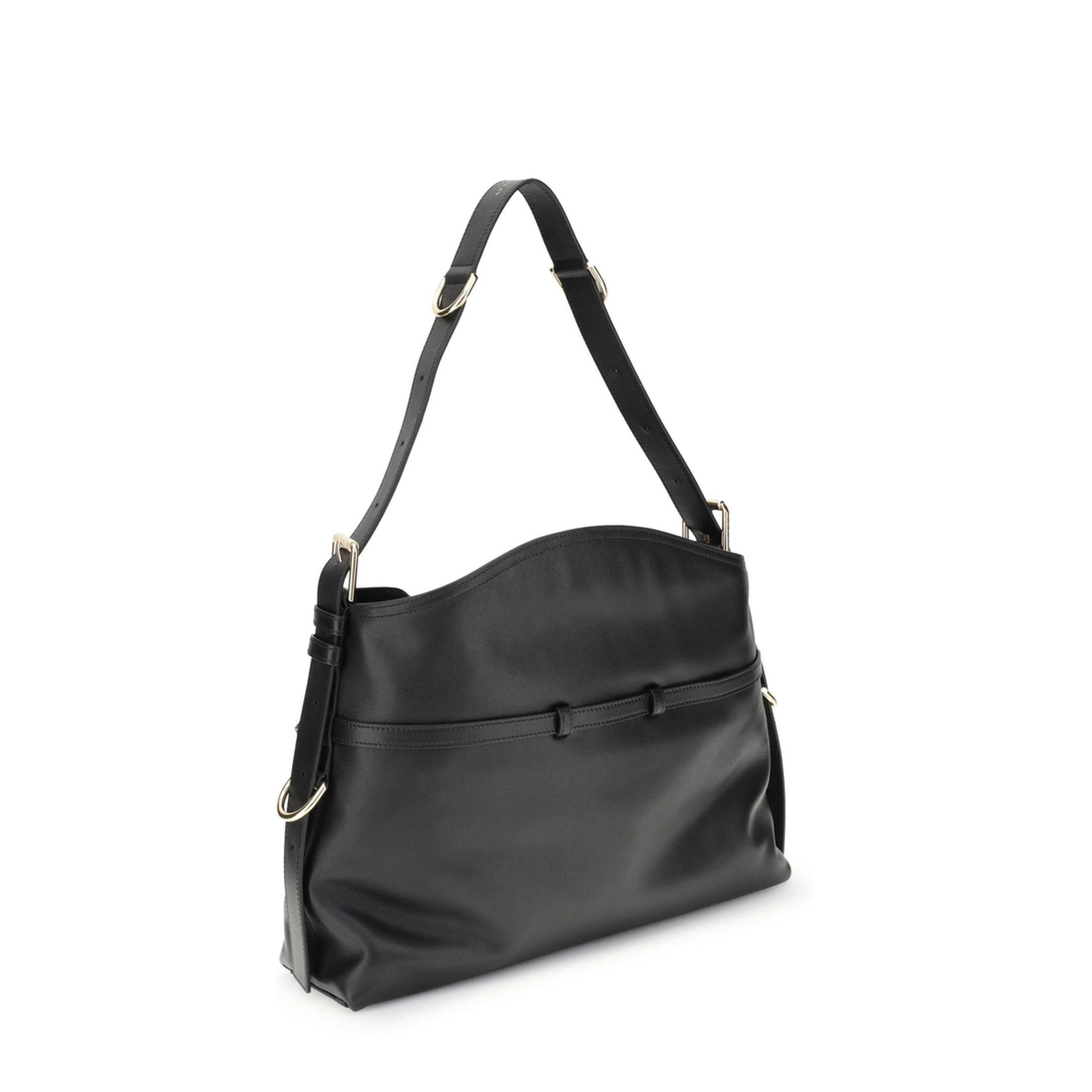 Voyou Medium Calfskin Shoulder Bag - Black - Image 3