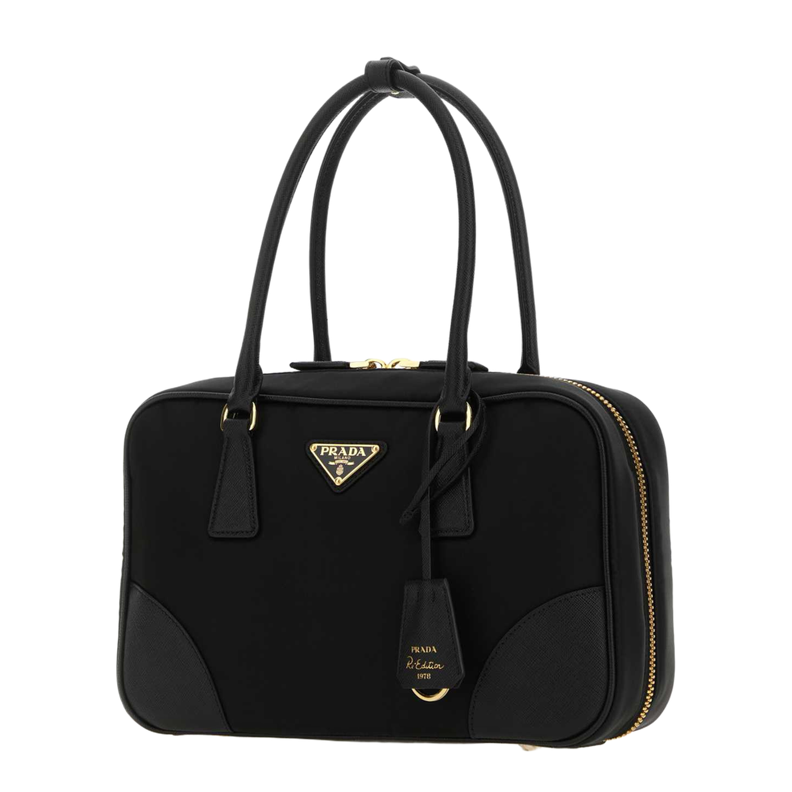 Re-Edition 1978 Re-Nylon And Saffiano Leather Two Handle Medium Bag - Image 4