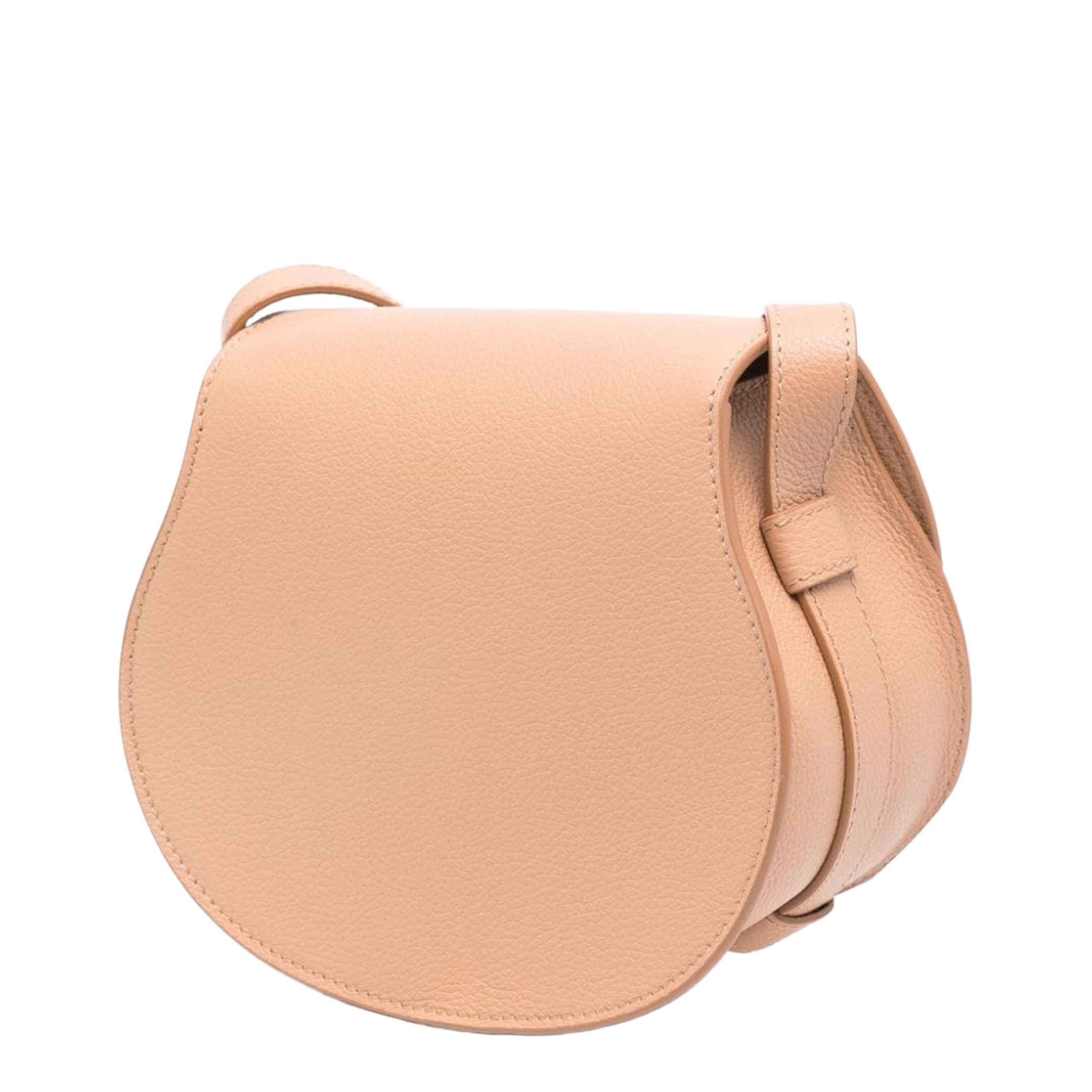 Marcie Small Calfskin Saddle Bag - Light Tan Brown - Image 3