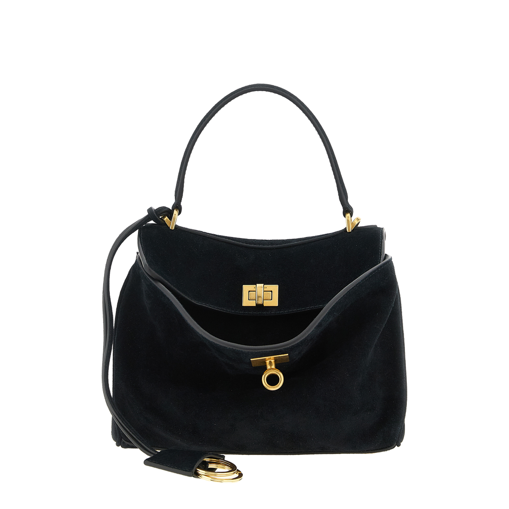 Black Suede Mini Rodeo Handbag - Image 1