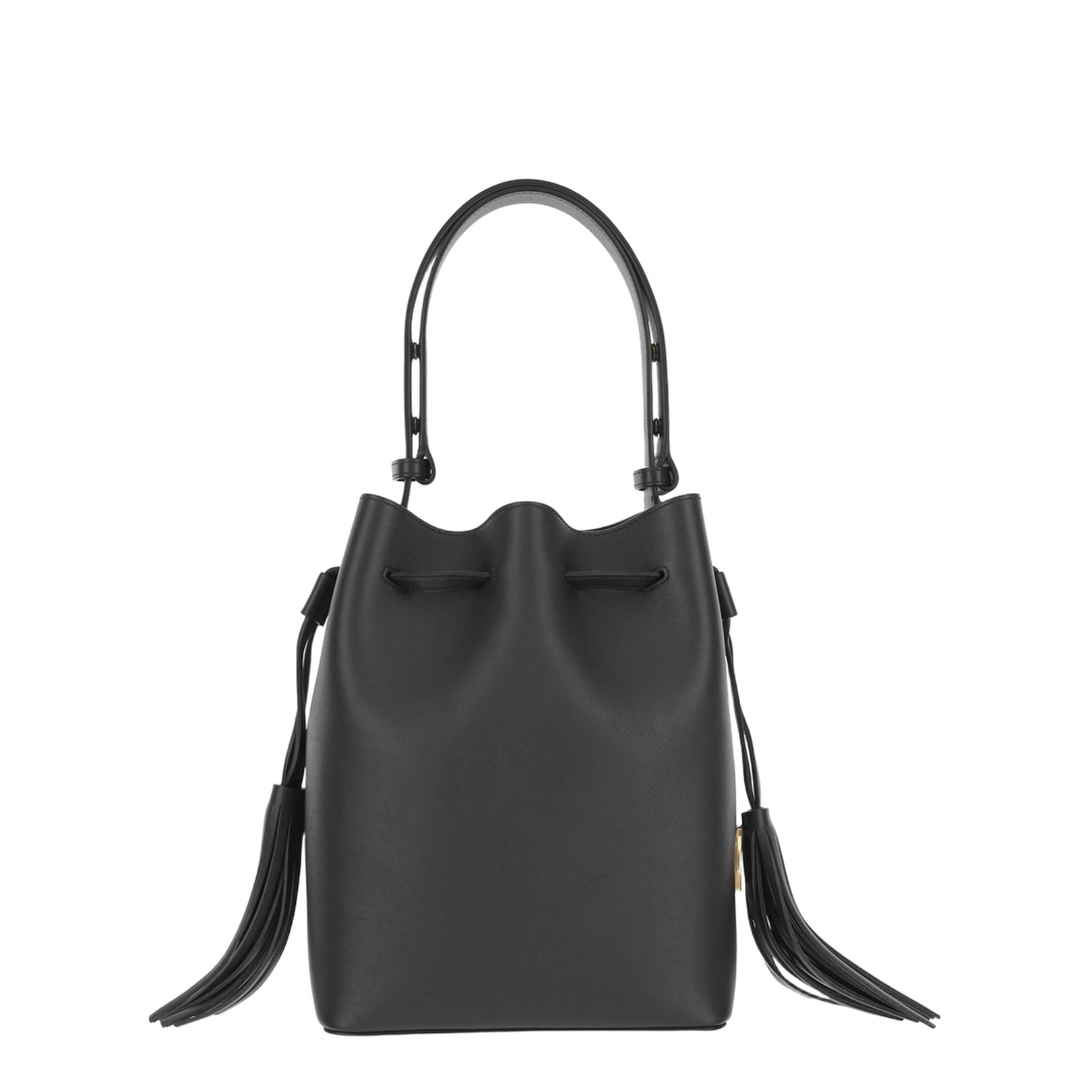 So Seau Leather Bucket Bag with Metal VLogo - Image 3