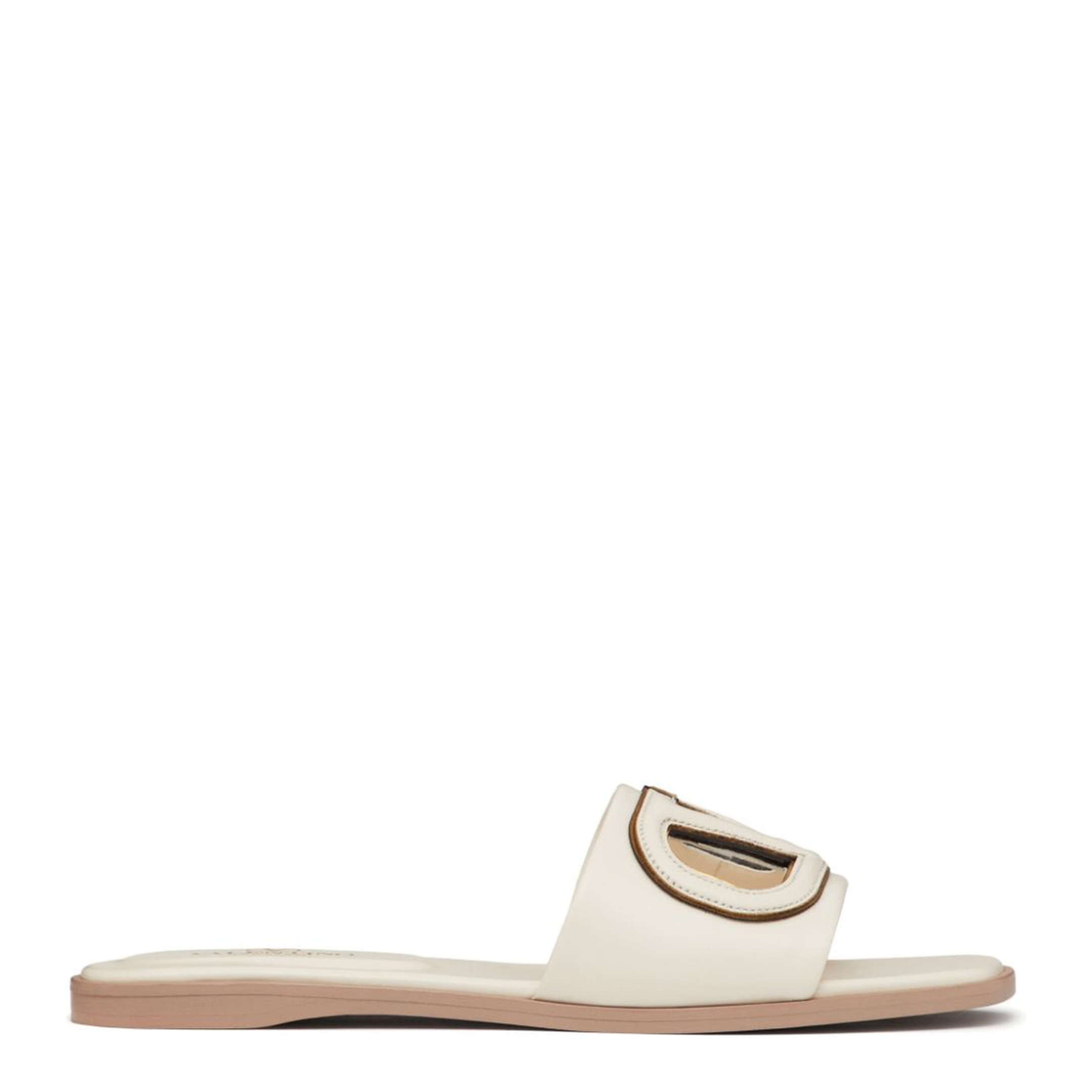 VLogo Cut-Out Leather Sandals - Image 1