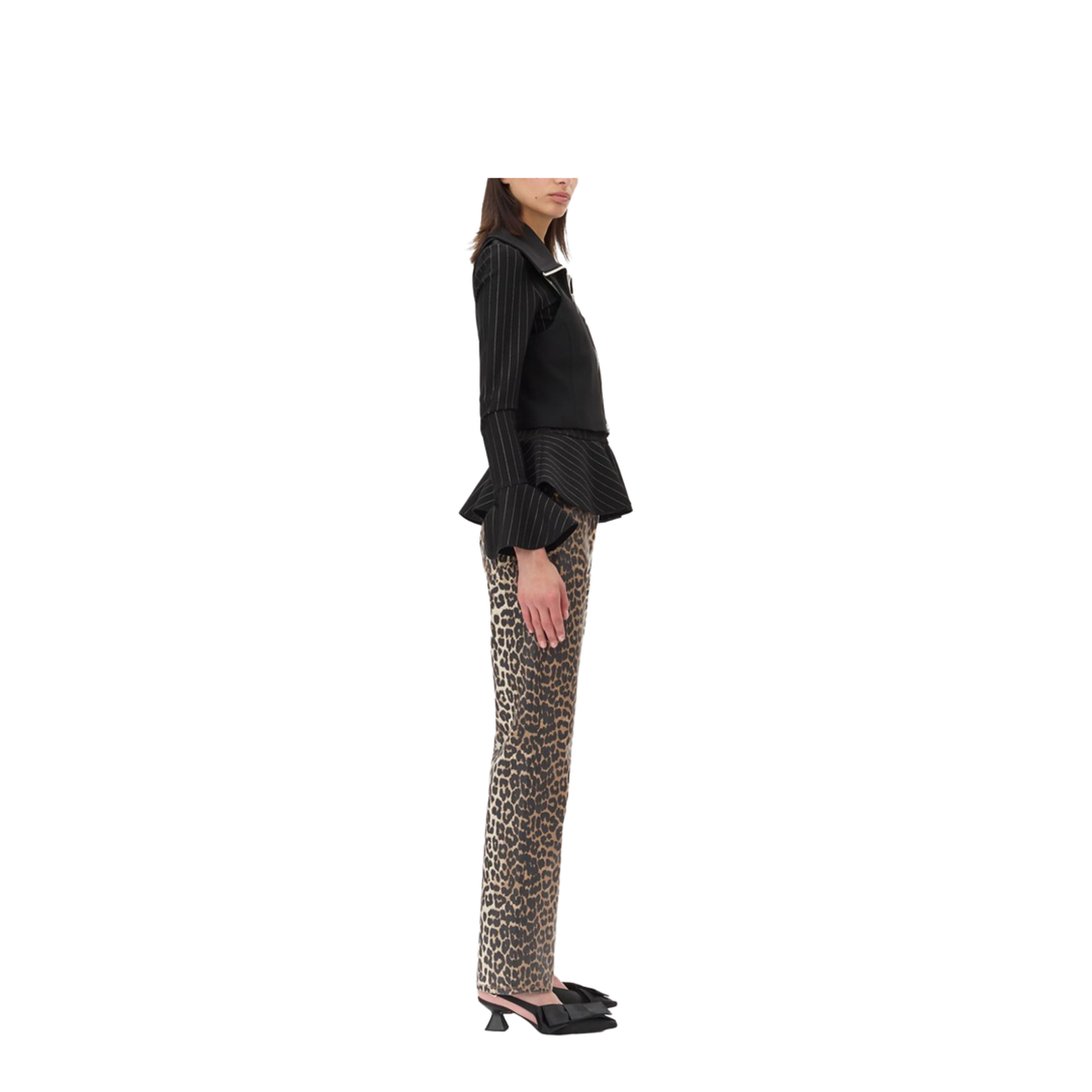 Black Recycled Polyester Crepe Texture Sweater - Image 6