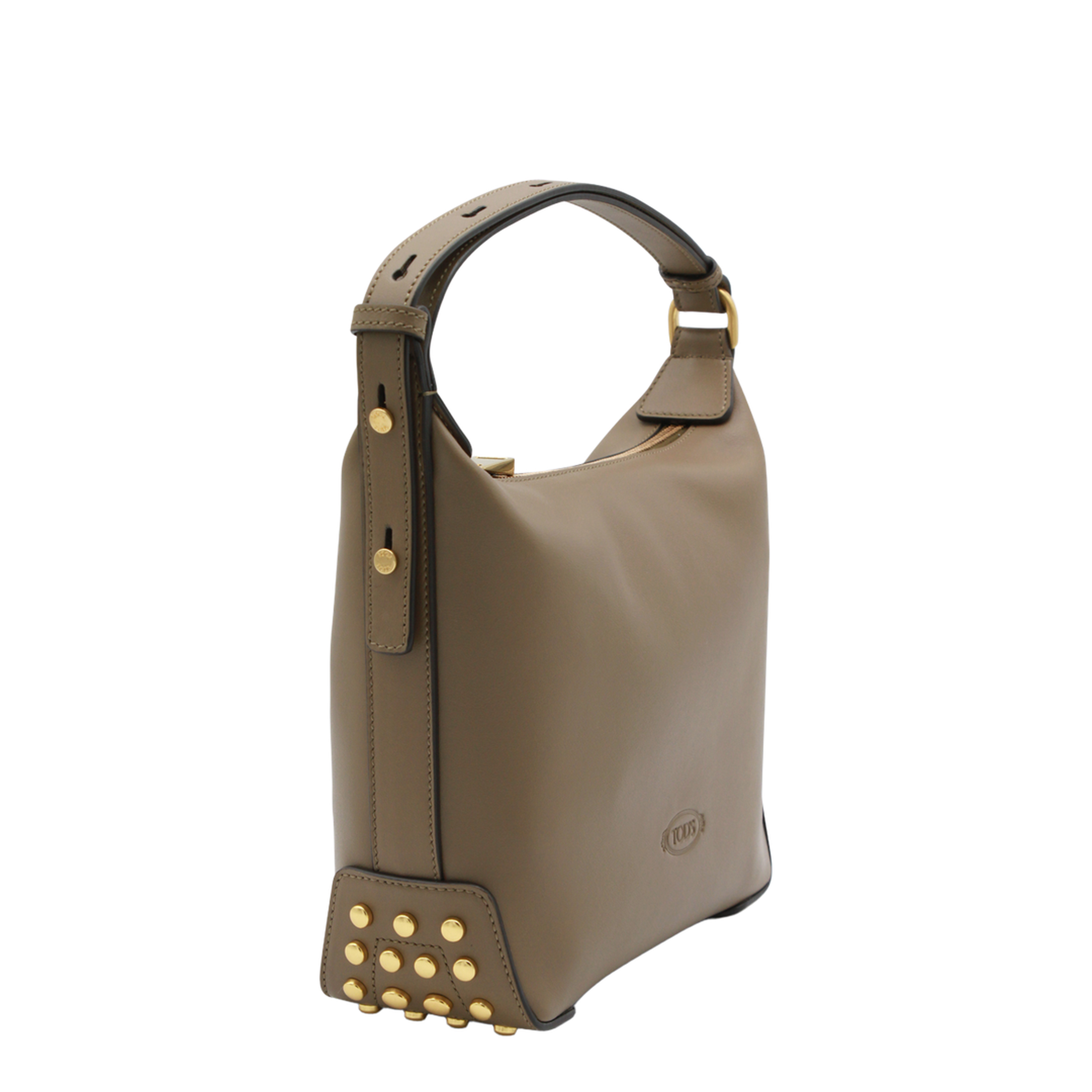 Metal Dots Mini Calfskin Shoulder Bag - Dove Grey - Image 4