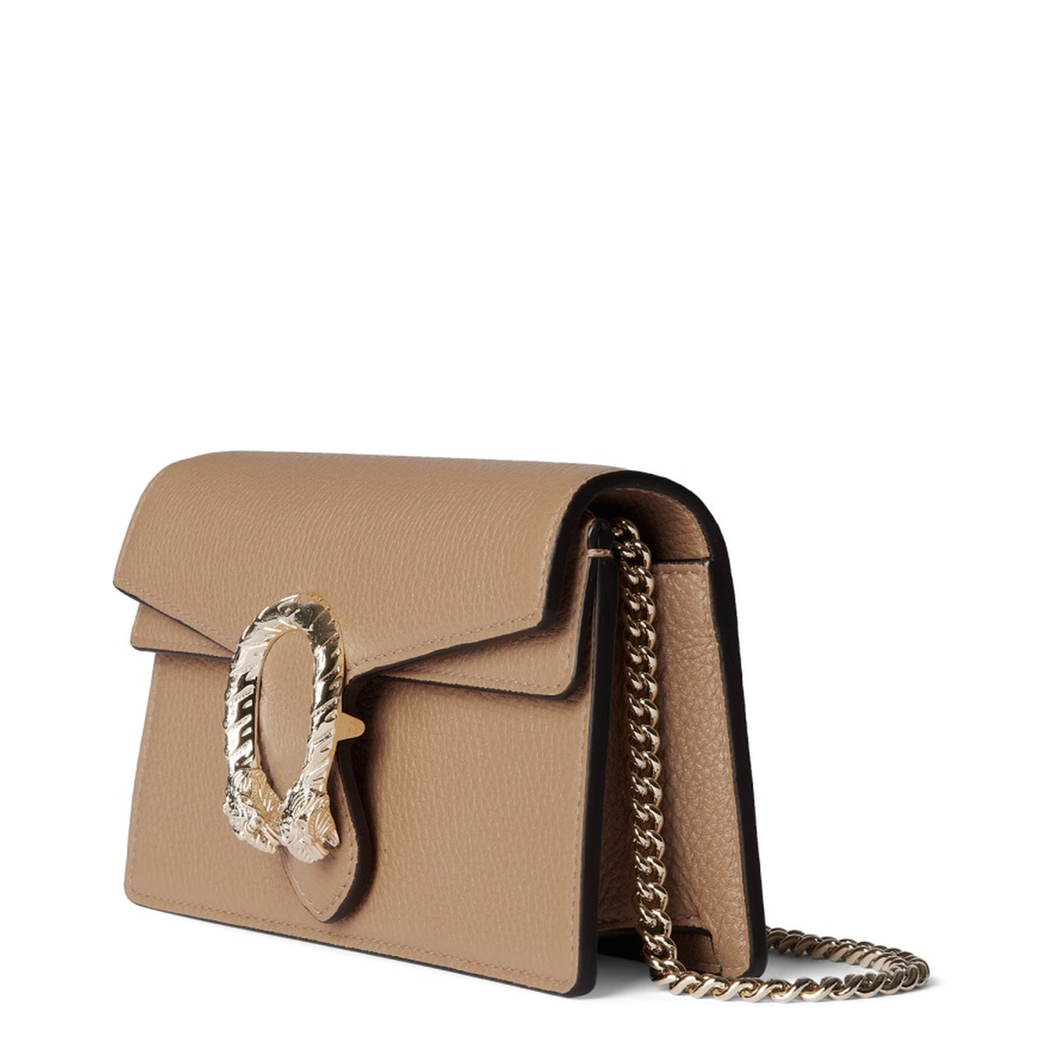 Mini Shoulder Bag in Beige Leather - Image 1