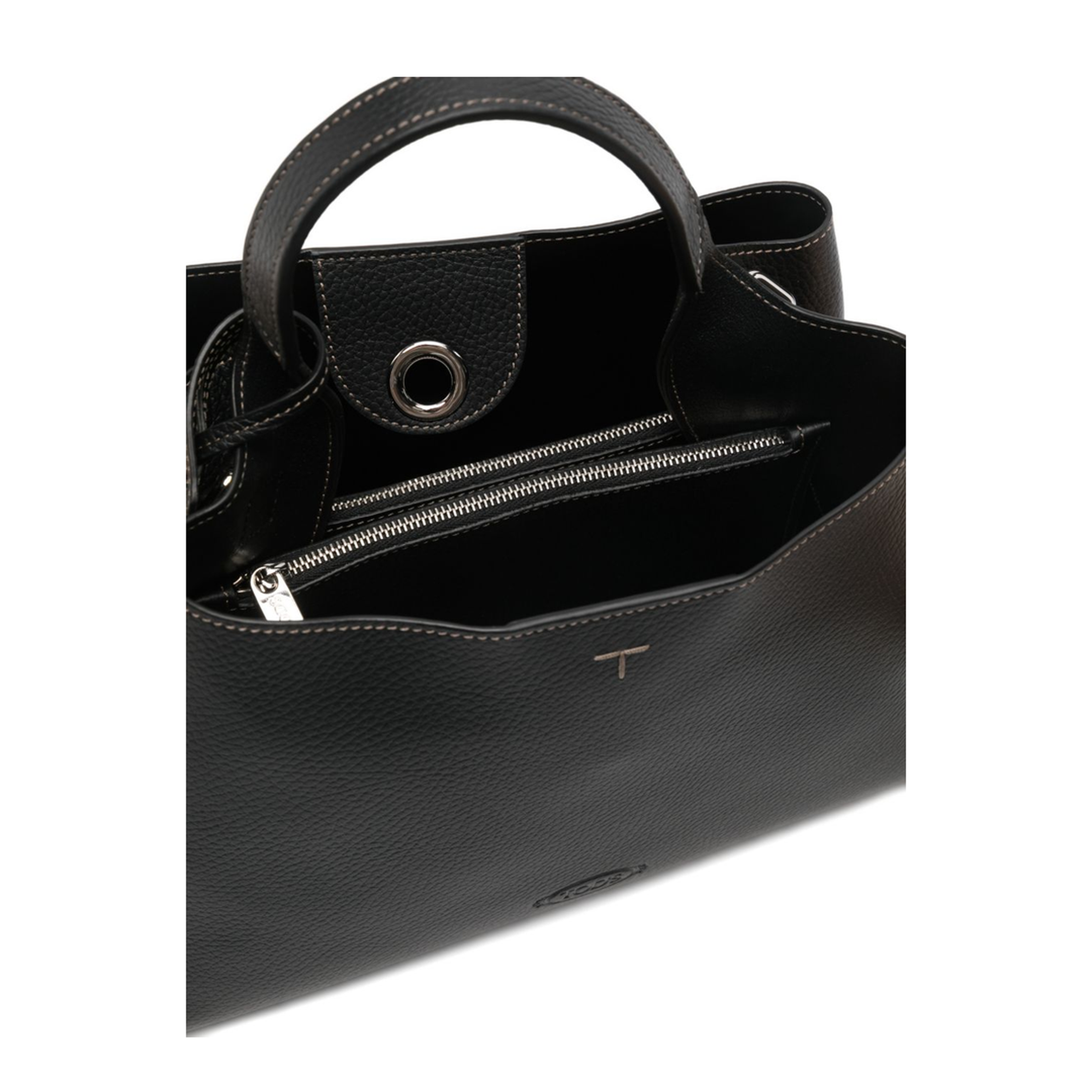 T Timeless Apa Calf Leather Top-Handle Bag - Black - Image 2