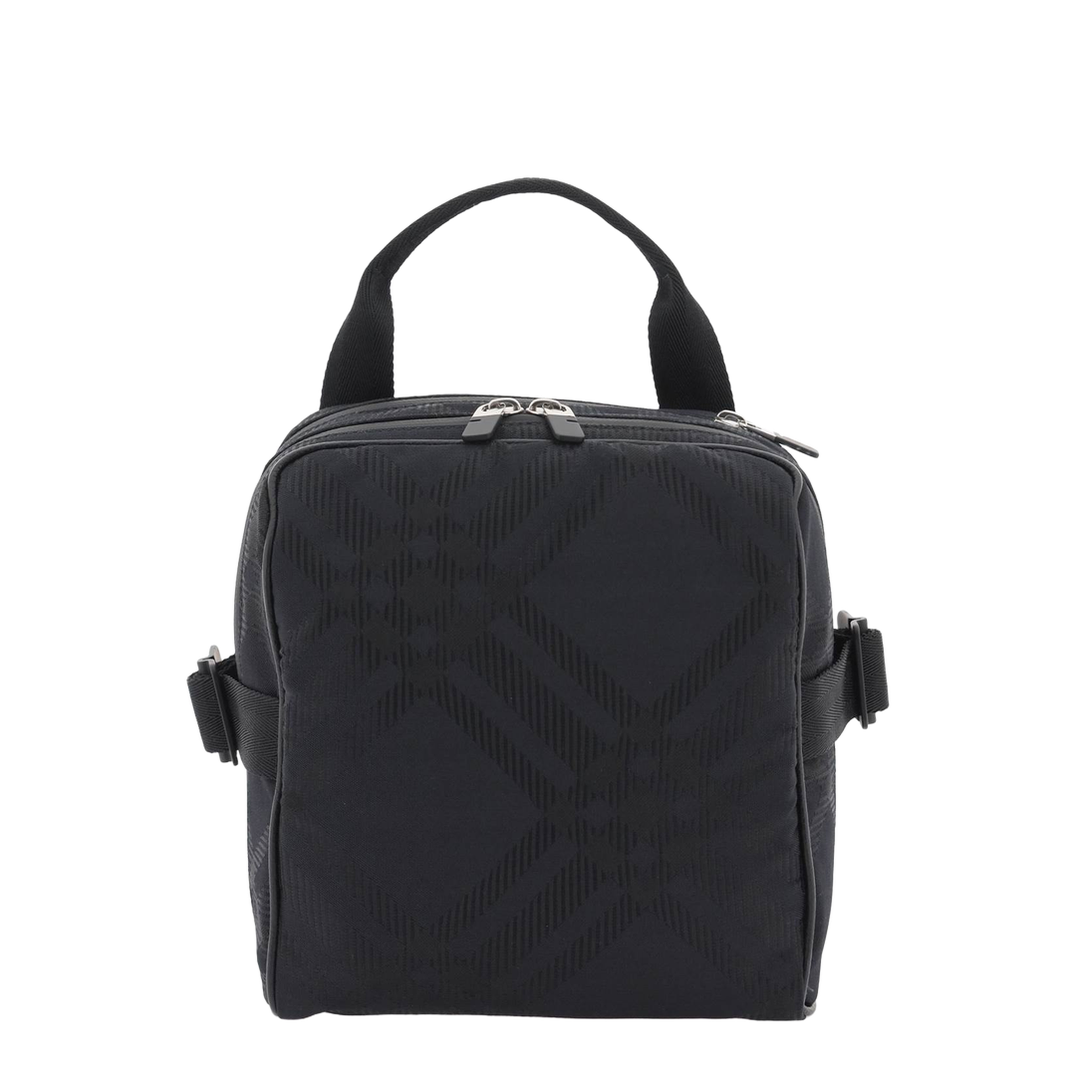 Check Jacquard Nylon-Polyester Crossbody - Black - Image 5