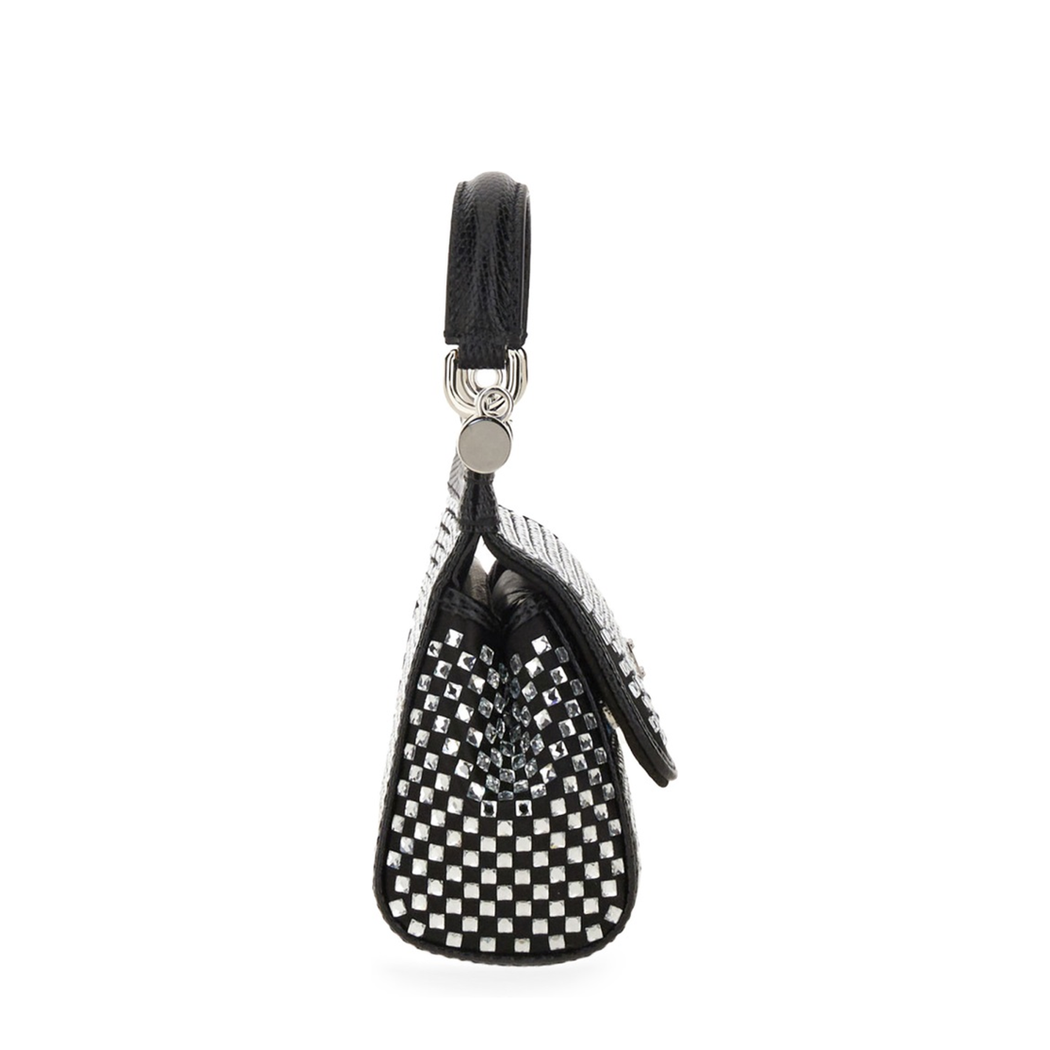 Sicily Small Satin Top-Handle Bag - Black - Image 5