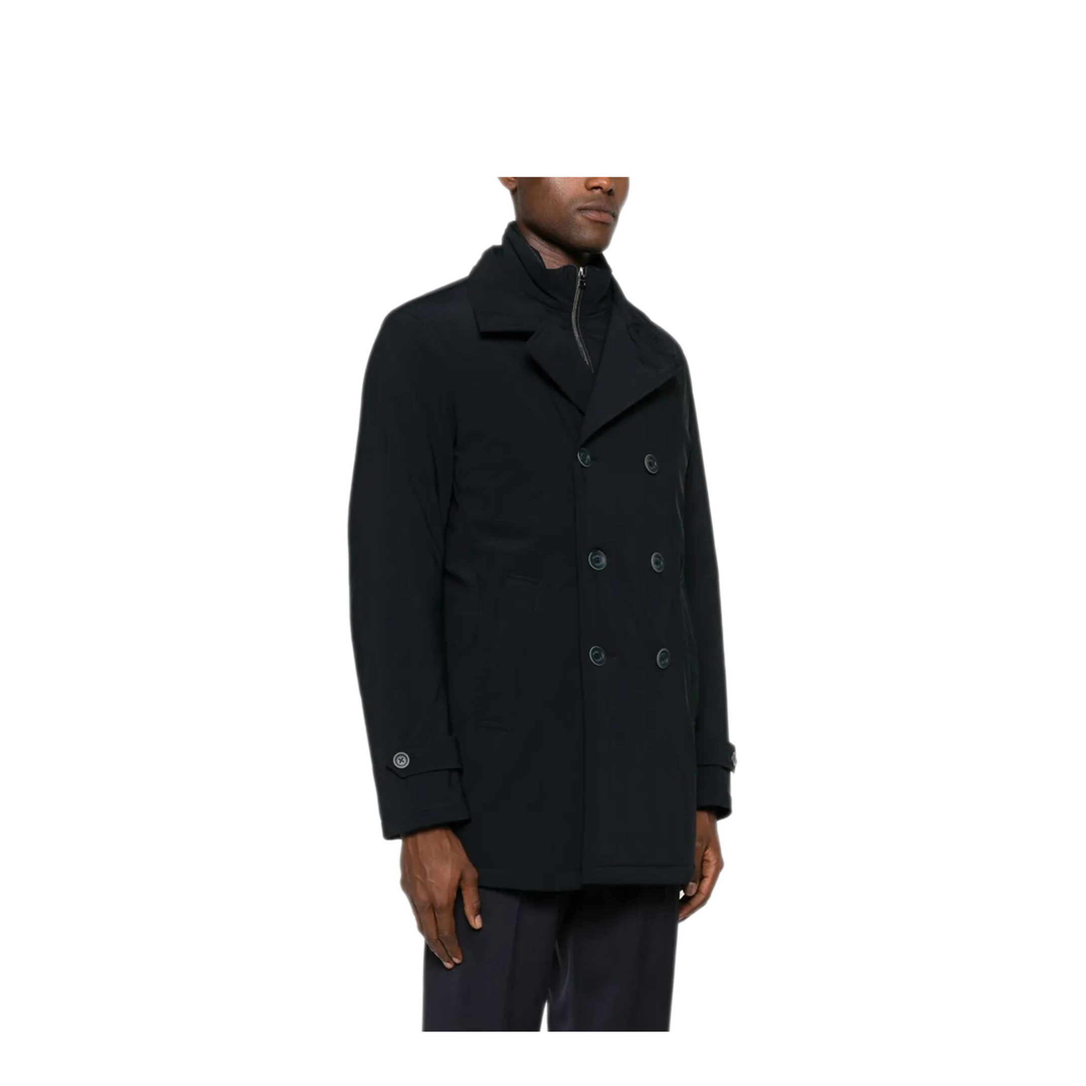 Double-Breasted Nylon Down Jacket - Image 3