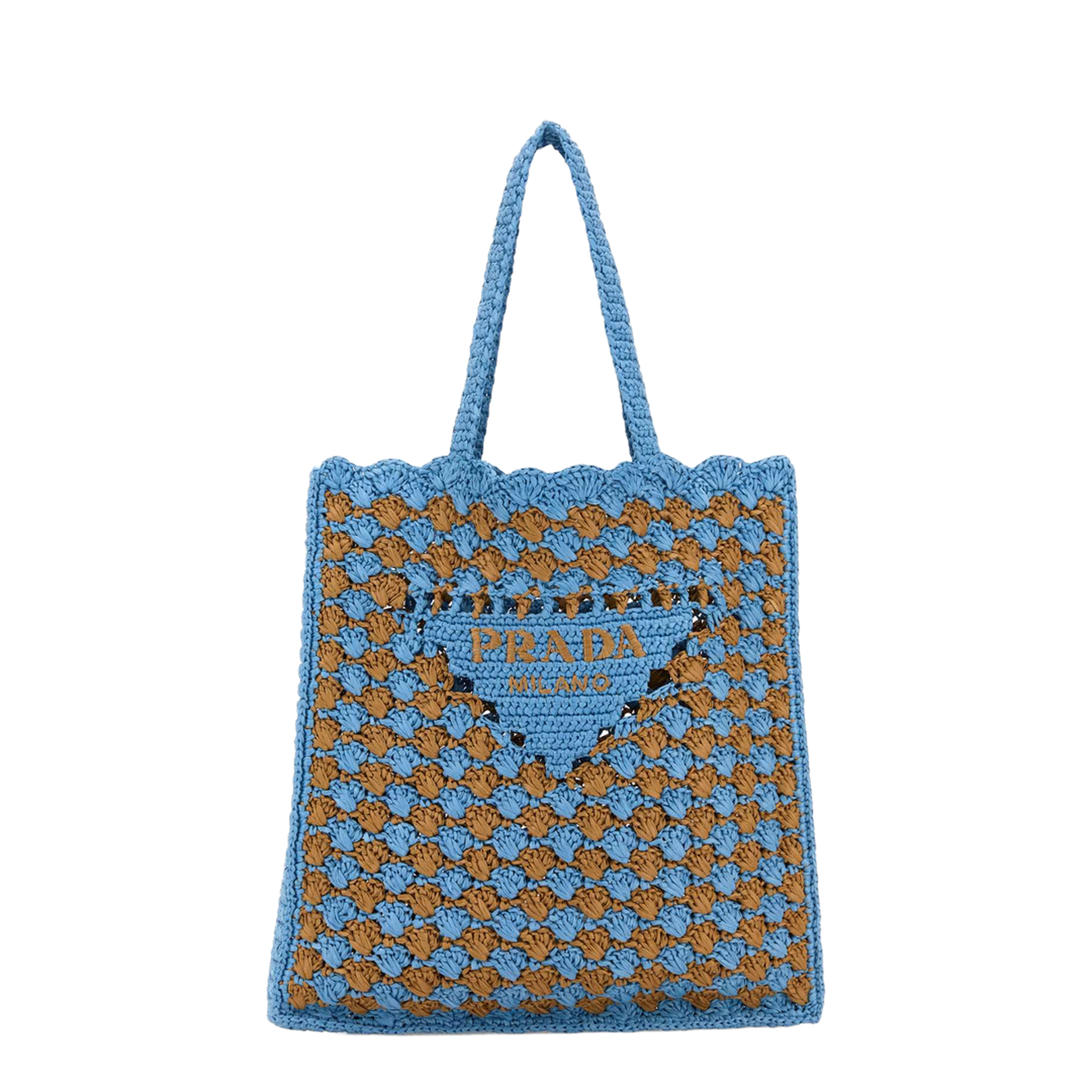 Two-Tone Raffia Shopping Bag - Image 1