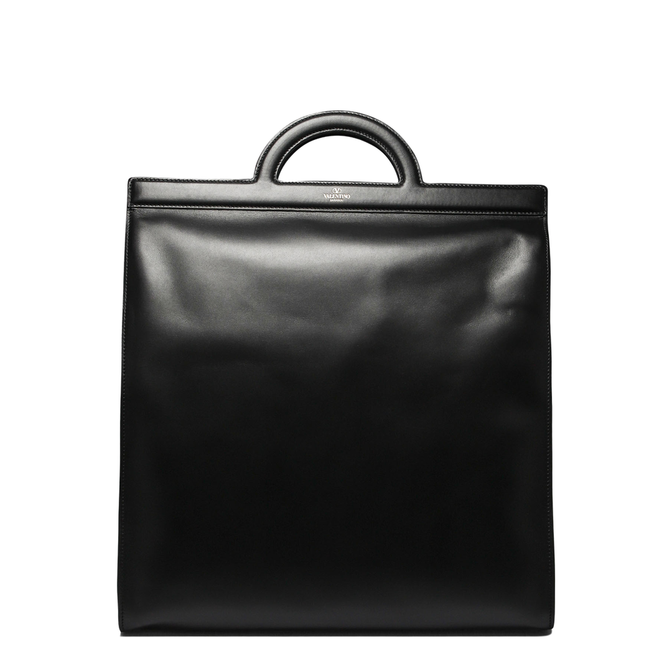 Leather Handbag with Frontal Logo Print - Image 1