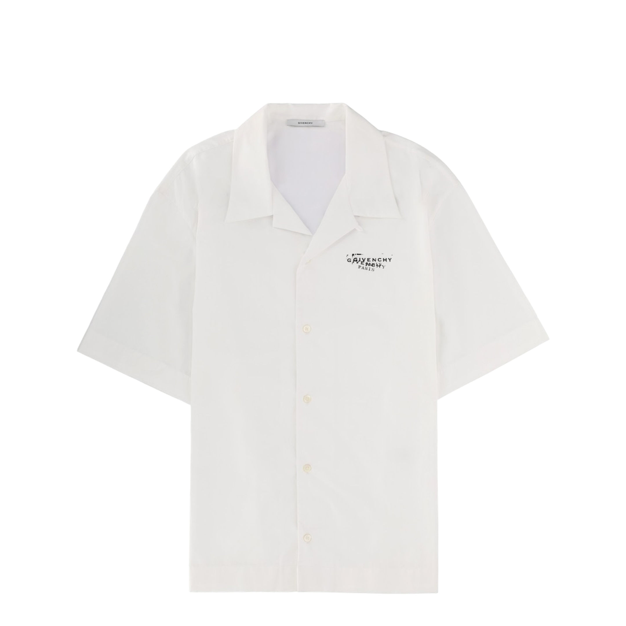 White Poplin Shirt with Logo Print - Image 1