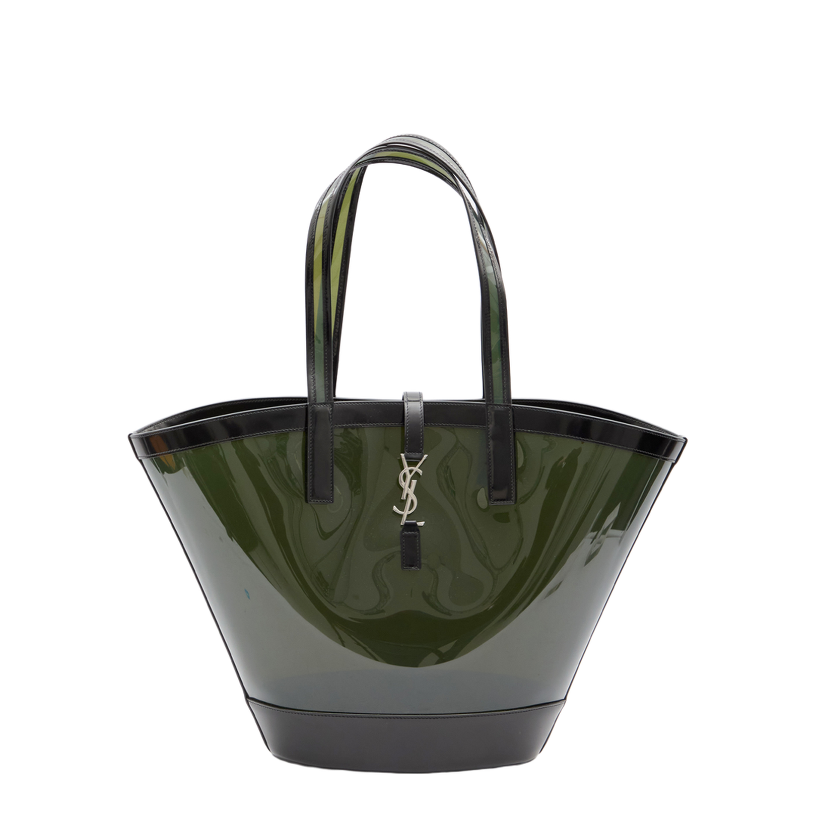 Panier Medium Vinyl and shiny leather Tote Bags - Green - Image 1