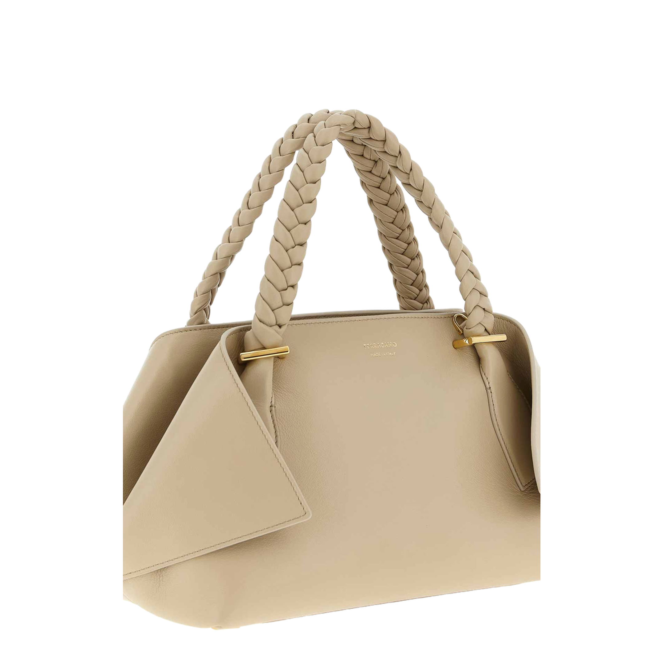 Handbag (M) Leather Beige - Image 3