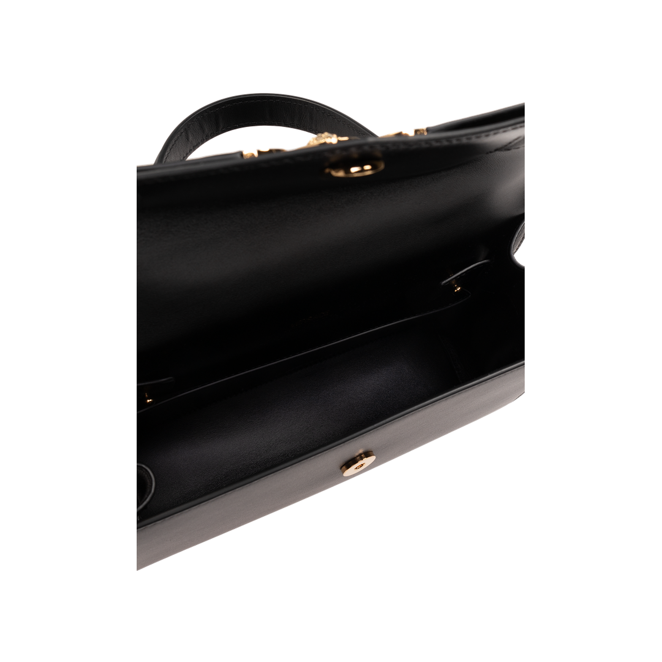 Medusa '95 Calf Leather Top-Handle Bag - Black+Gold - Image 5
