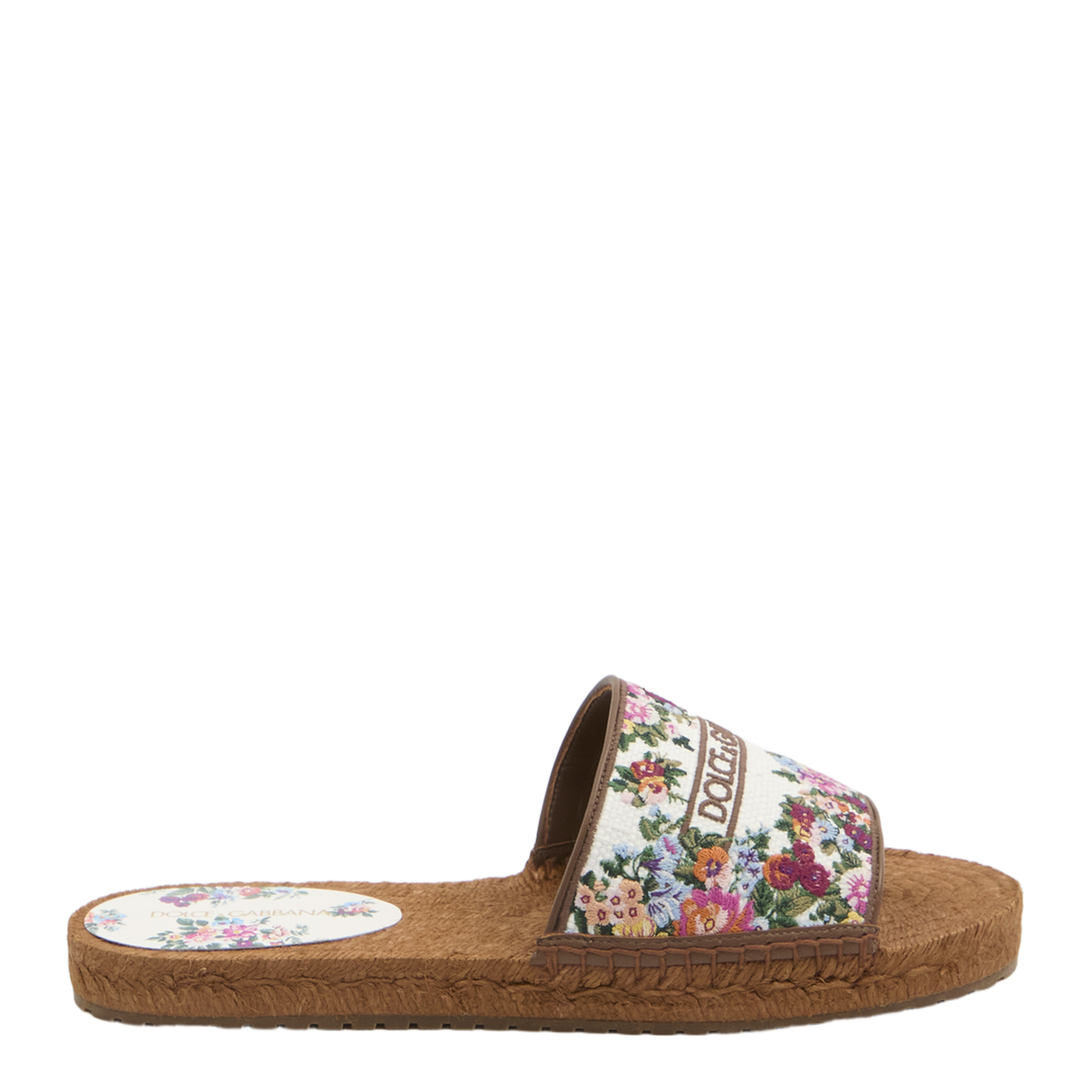 Embroidered Floral Espadrilla Slides - Image 1