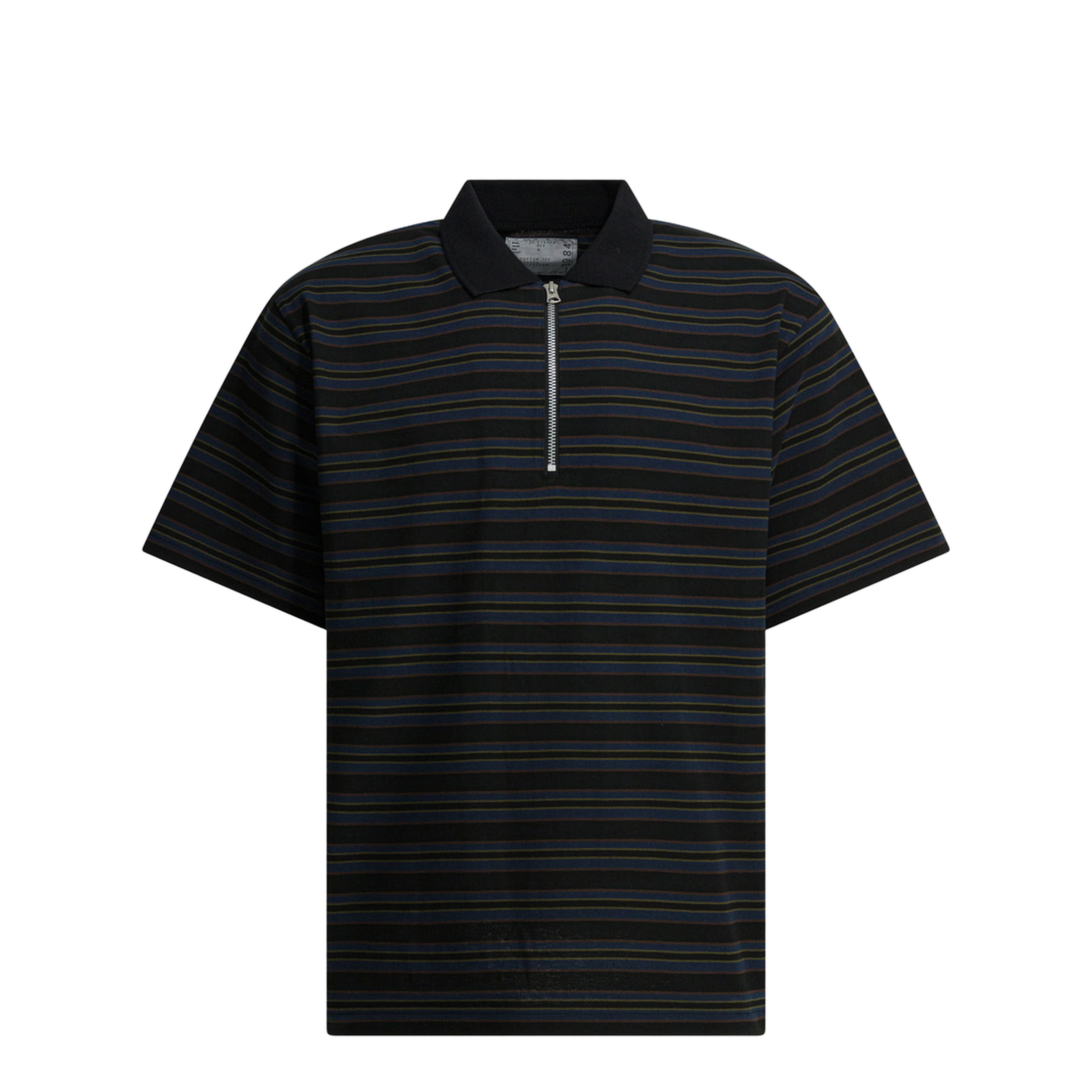 Striped Buttonless Polo Shirt - Image 1