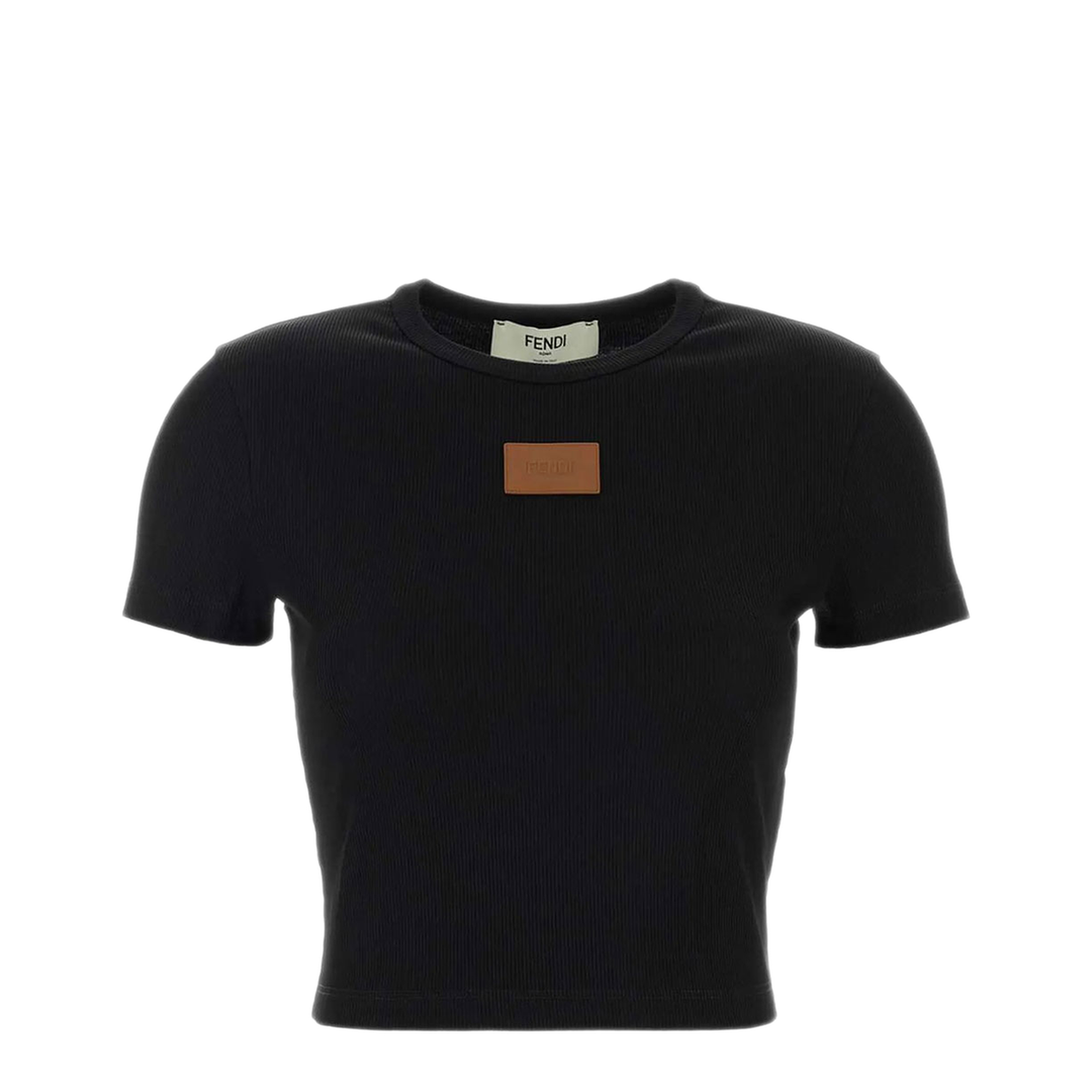 Ribbed Logo-Patch T-Shirt - Image 1