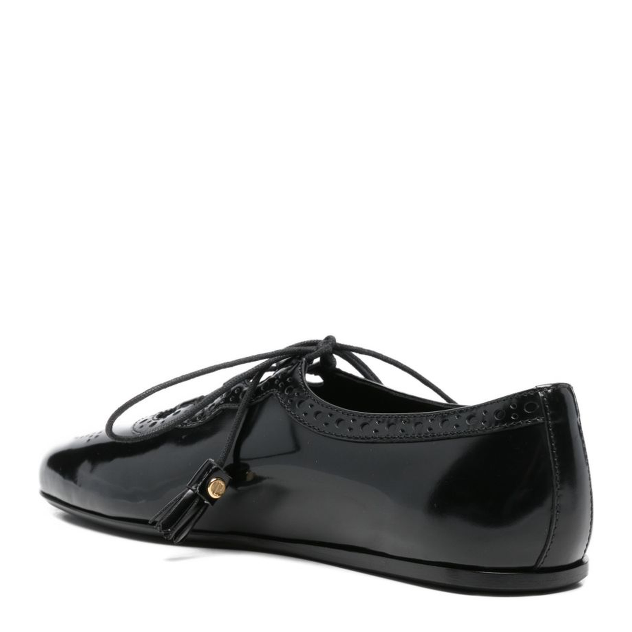 Black Leather Ballet Flats - Image 3