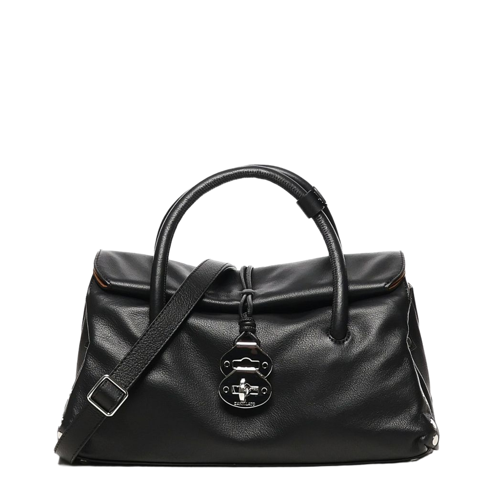 Dotta Saeta Small Leather Handbag Black - Image 4