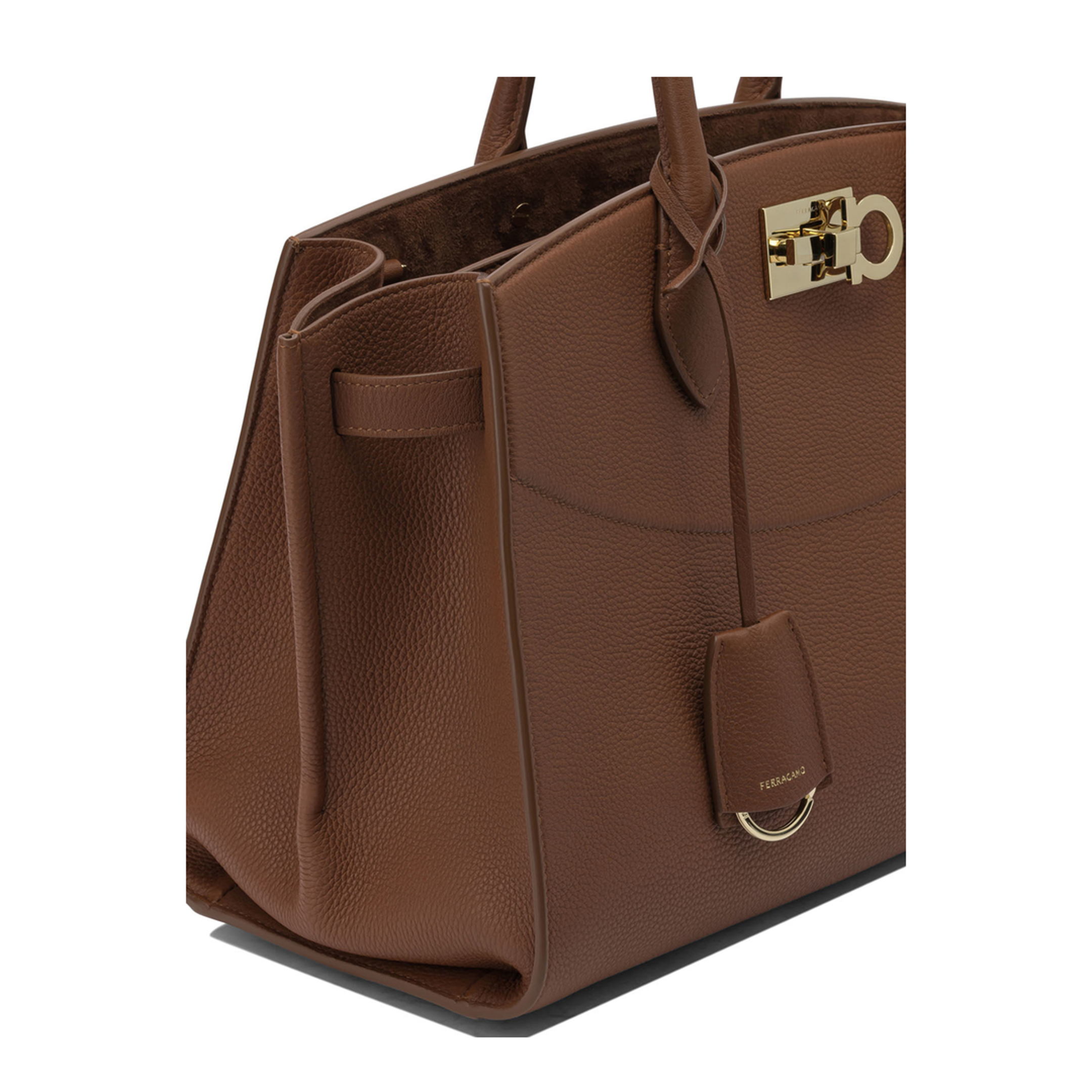 Studio Soft Large Calfskin Top-Handle Bag - New Cognac - Image 3