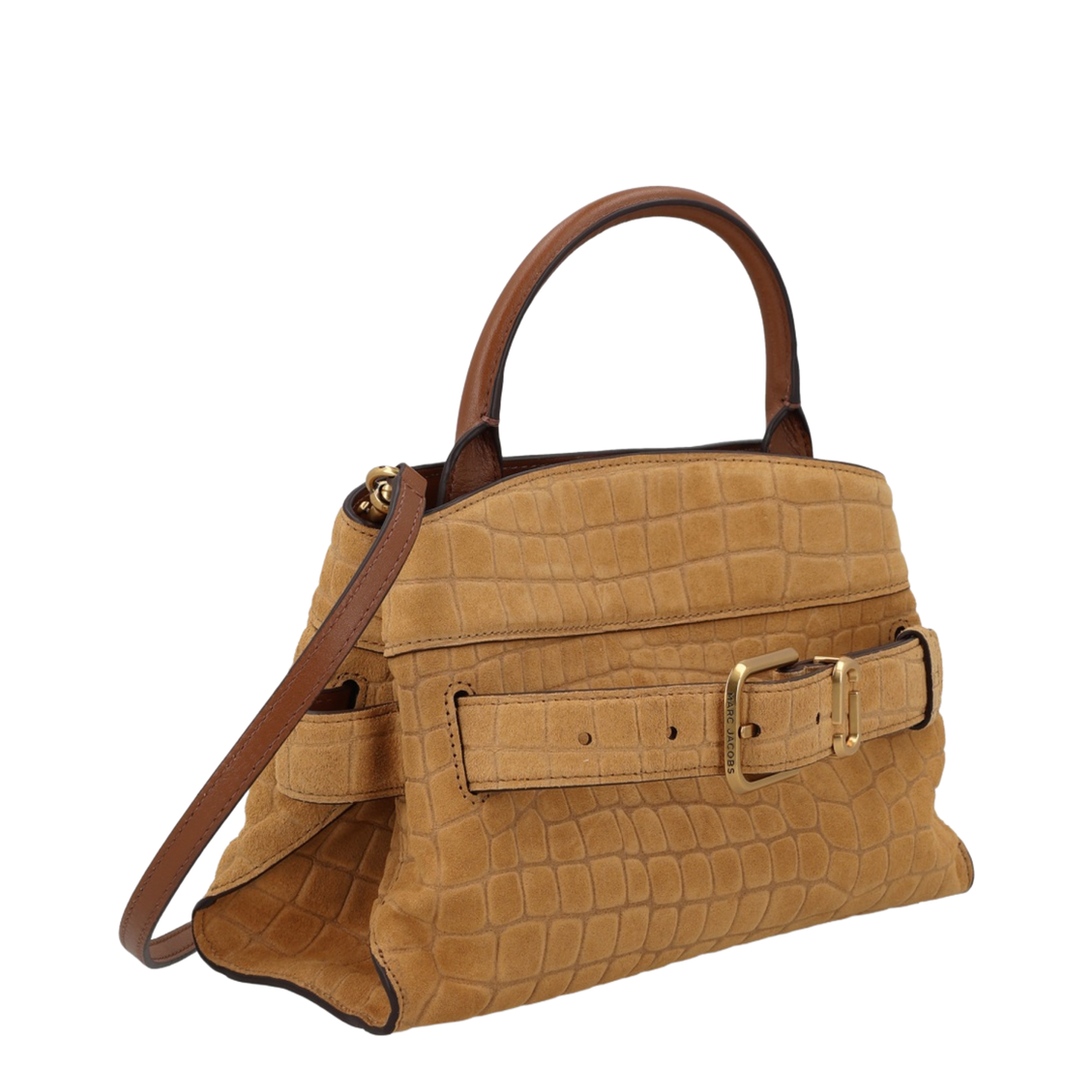 Dakota Small Suede Croc Satchel - Sahara - Image 2