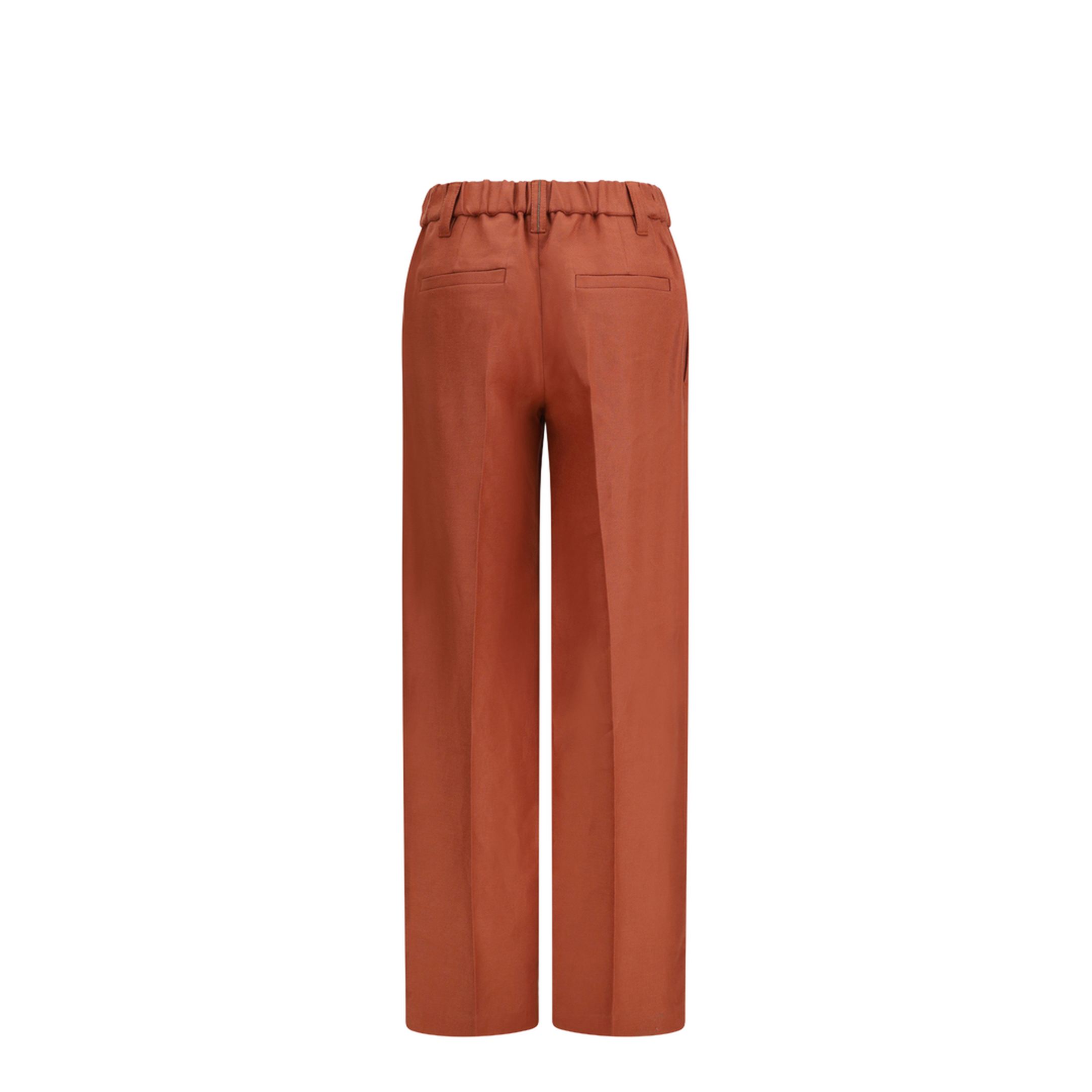 Wide-Leg Pants In Linen With Elastic Waistband And Belt Loops - Image 2