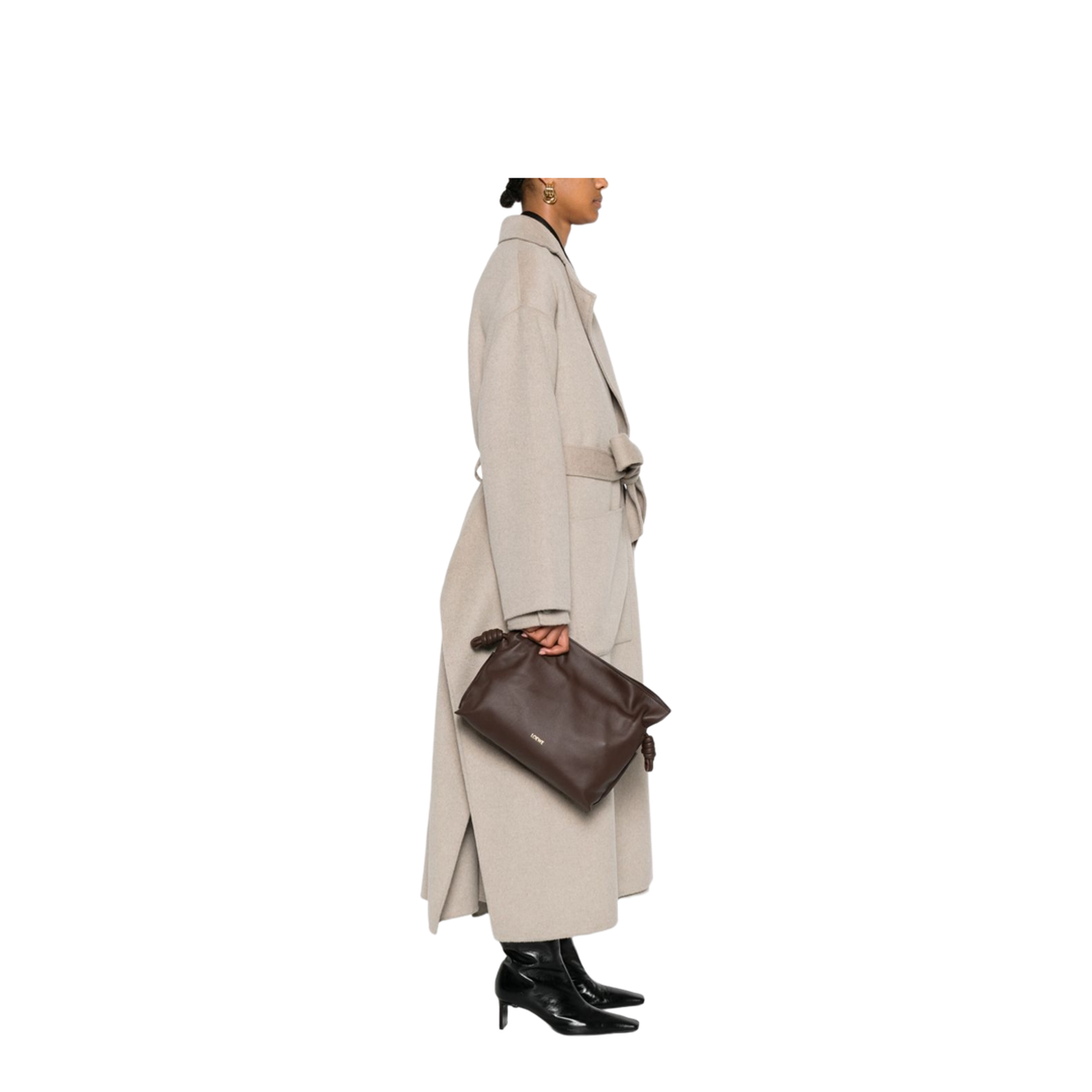 Flamenco Medium Leather Clutch Bag - Brown - Image 4