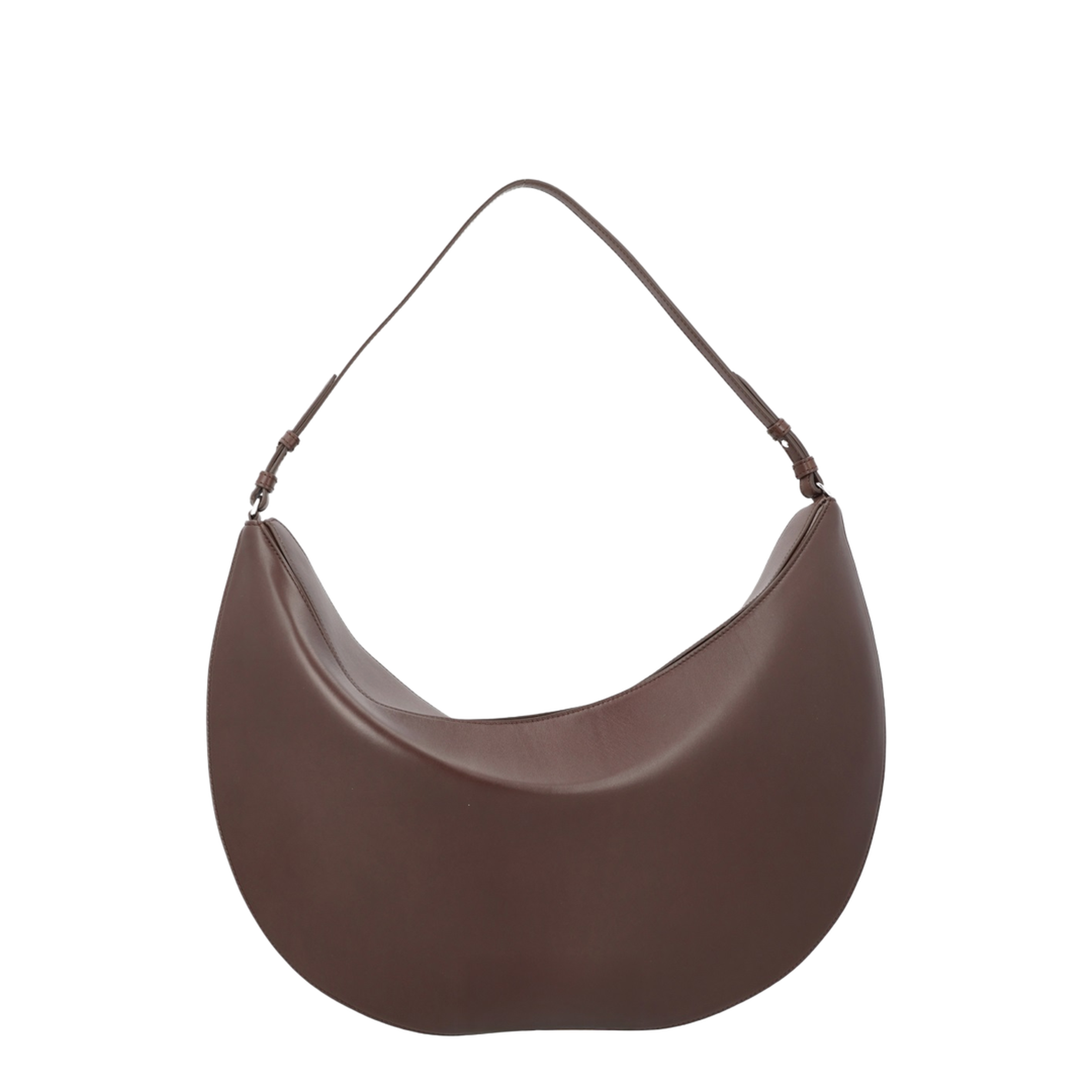 Large Calf Leather Shoulder Bag - Midnight Brown - Image 2