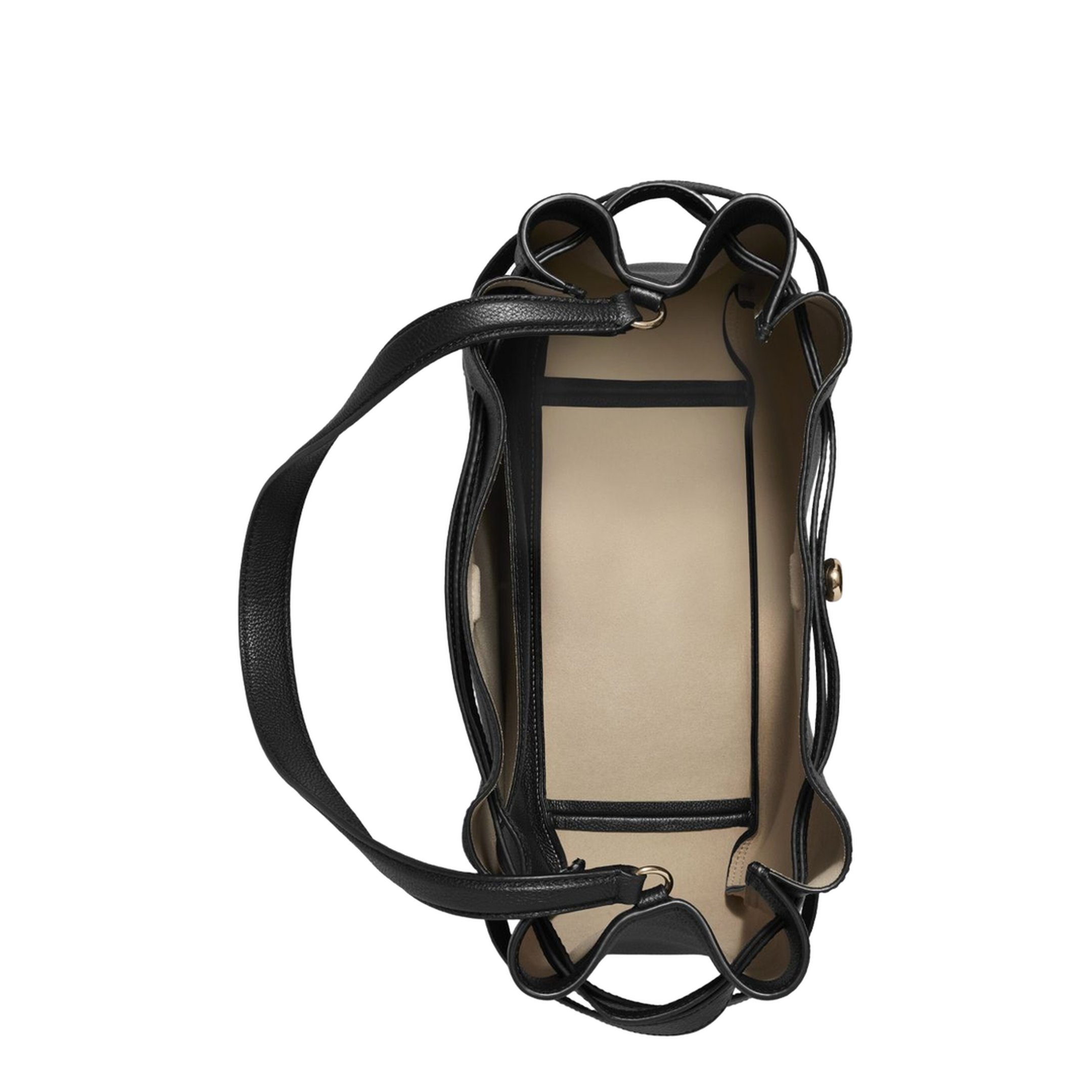 Romy Large Pebbled Leather Bucket Bag - Black - Image 4