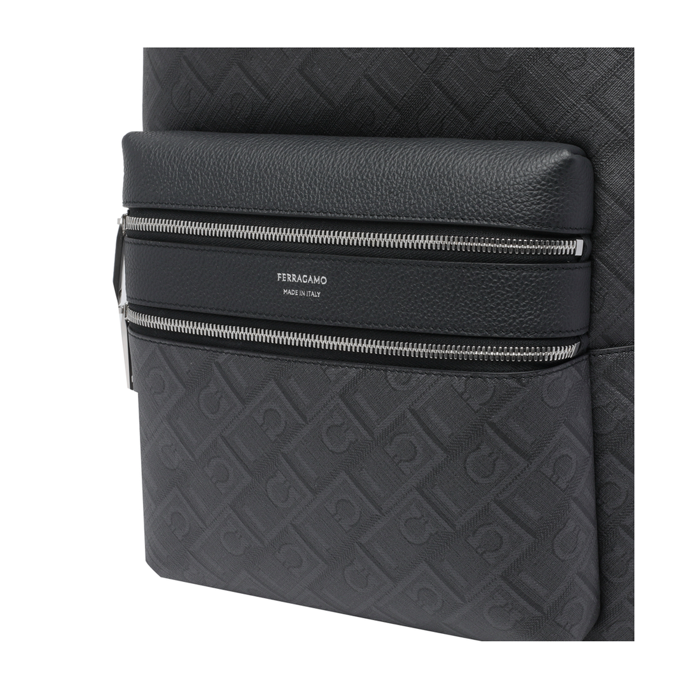 Calfskin Backpack - Nero/Grigio - Image 4
