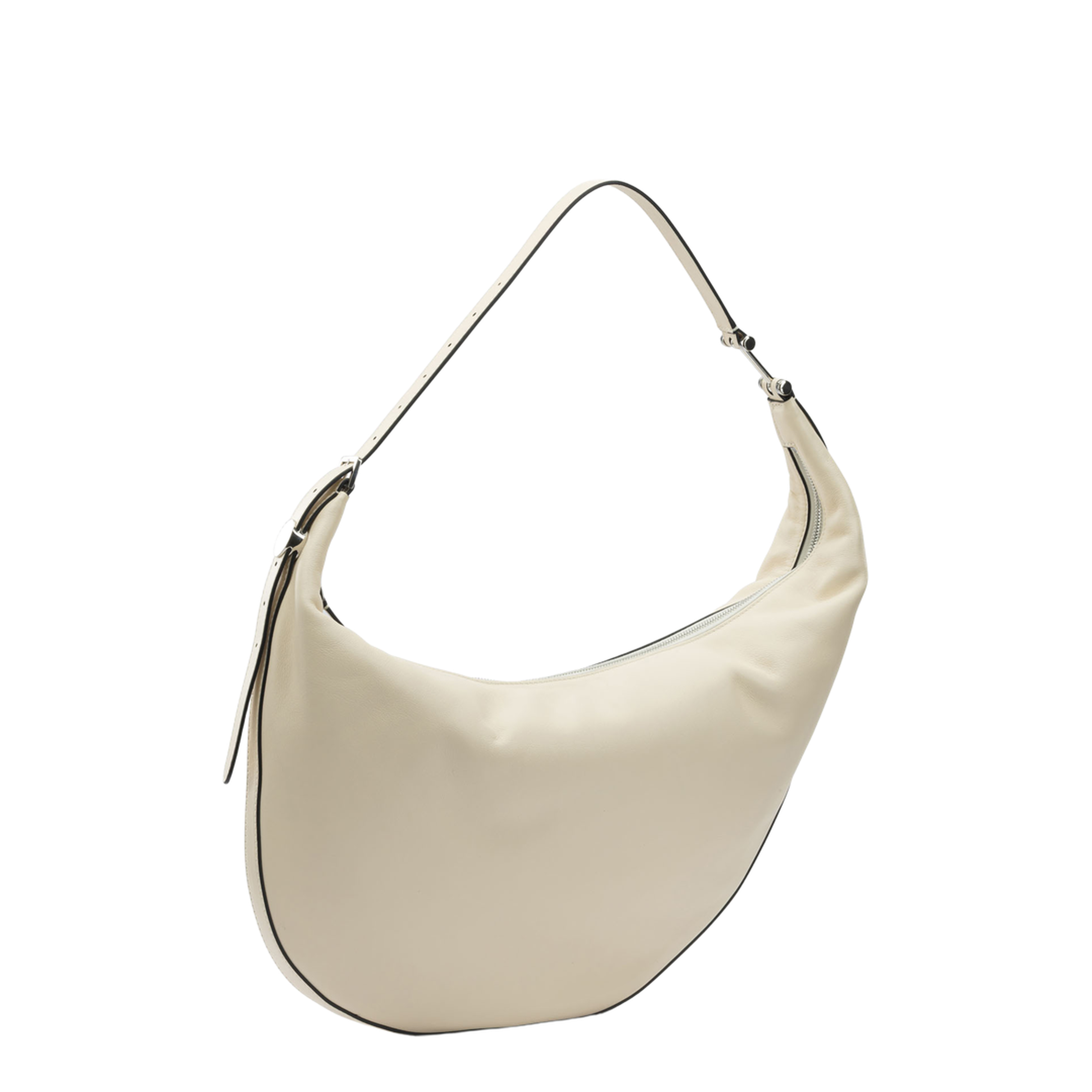 Dot Small Calfskin Hobo Bag - Shell - Image 2