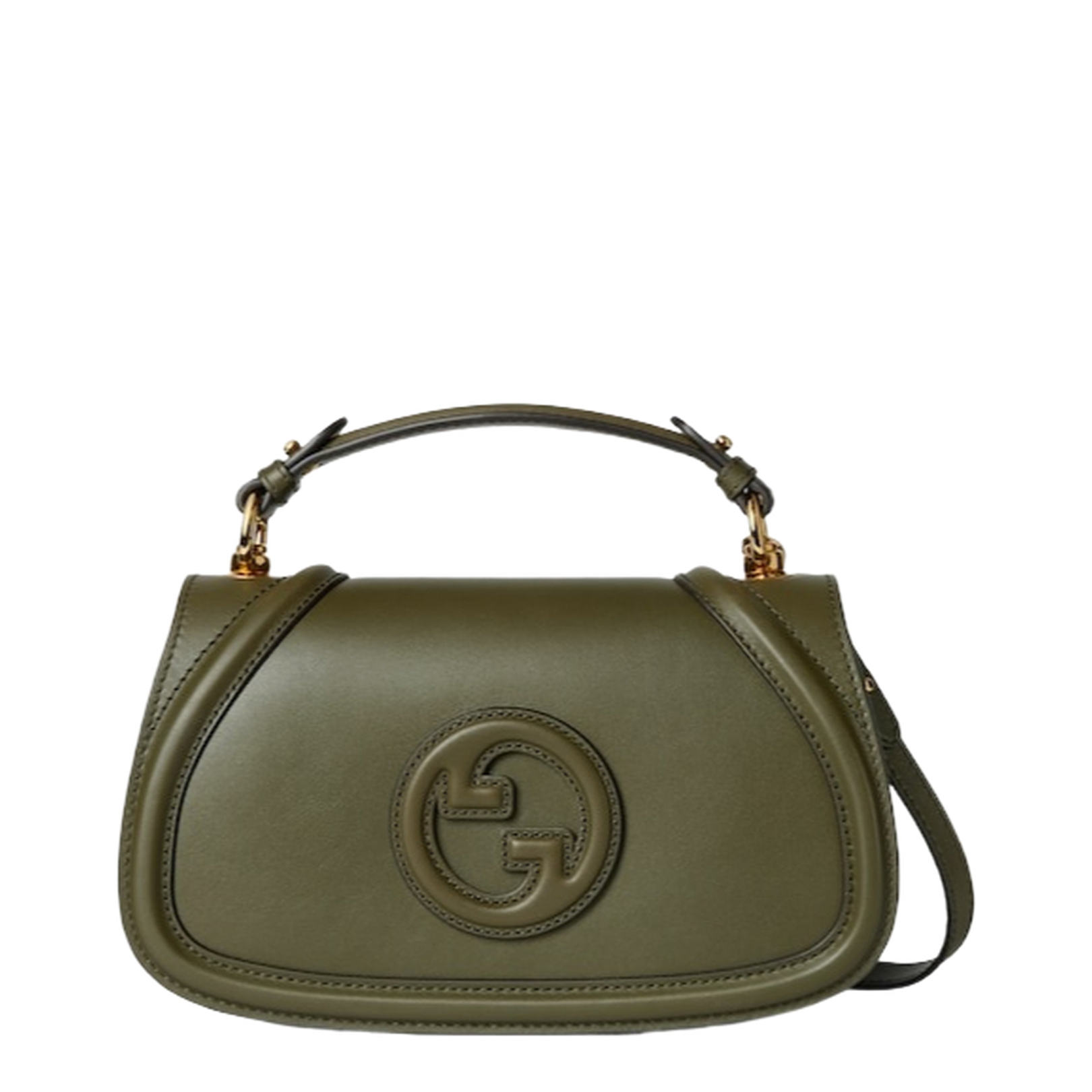 Blondie Medium Top Handle Bag in Forest Green Leather - Image 1