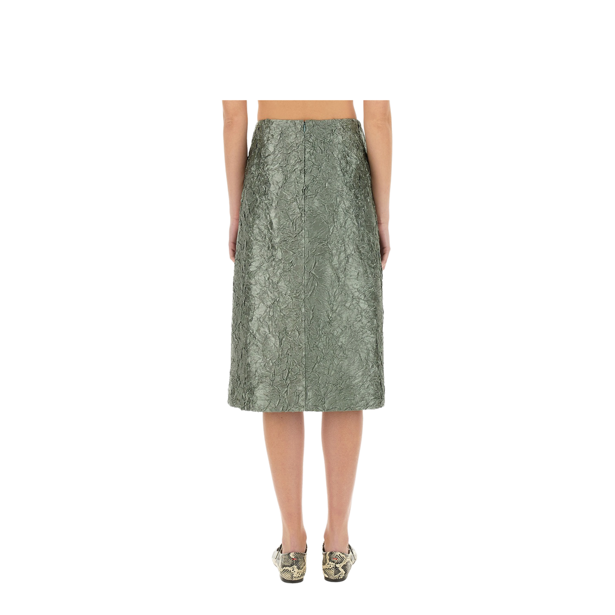 Ruched Satin Midi Skirt - Image 3