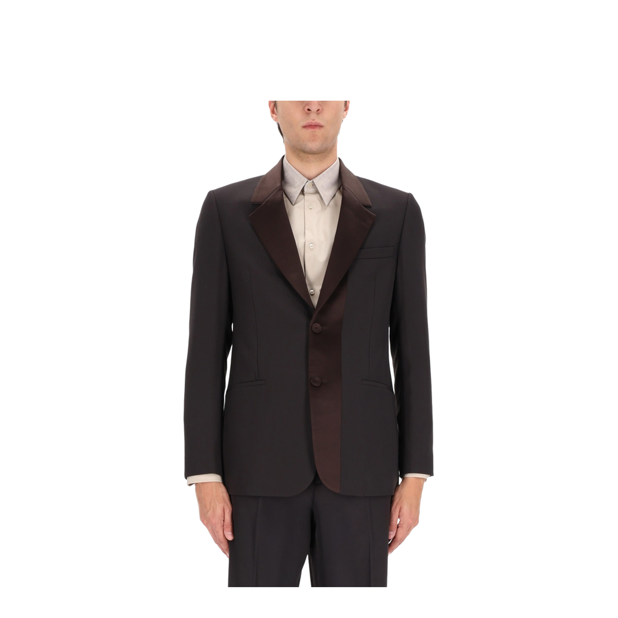 Brown Wool Crêpe Blazer - Image 1