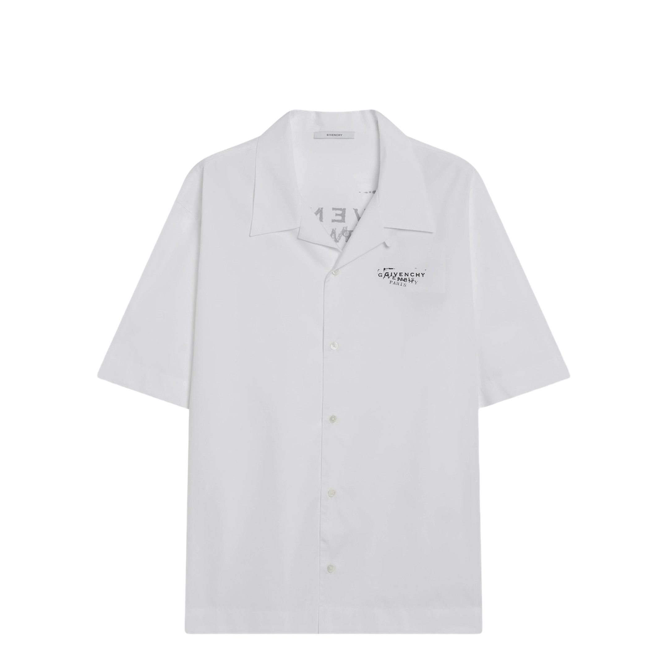 White Poplin Shirt with Logo Print - Image 1